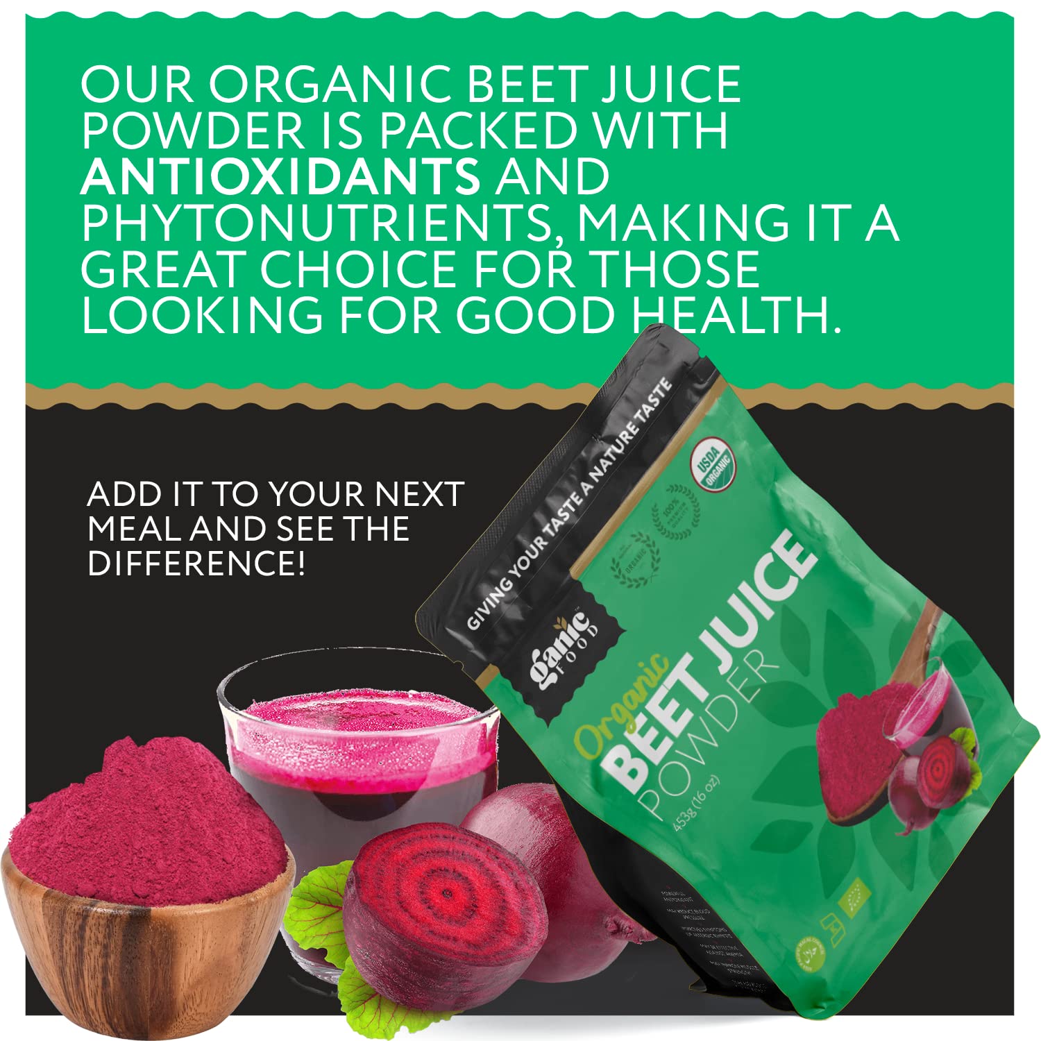 Ganic Food Organic Beet Root Juice Powder, 16 Ounces Ganic Food uk supplements