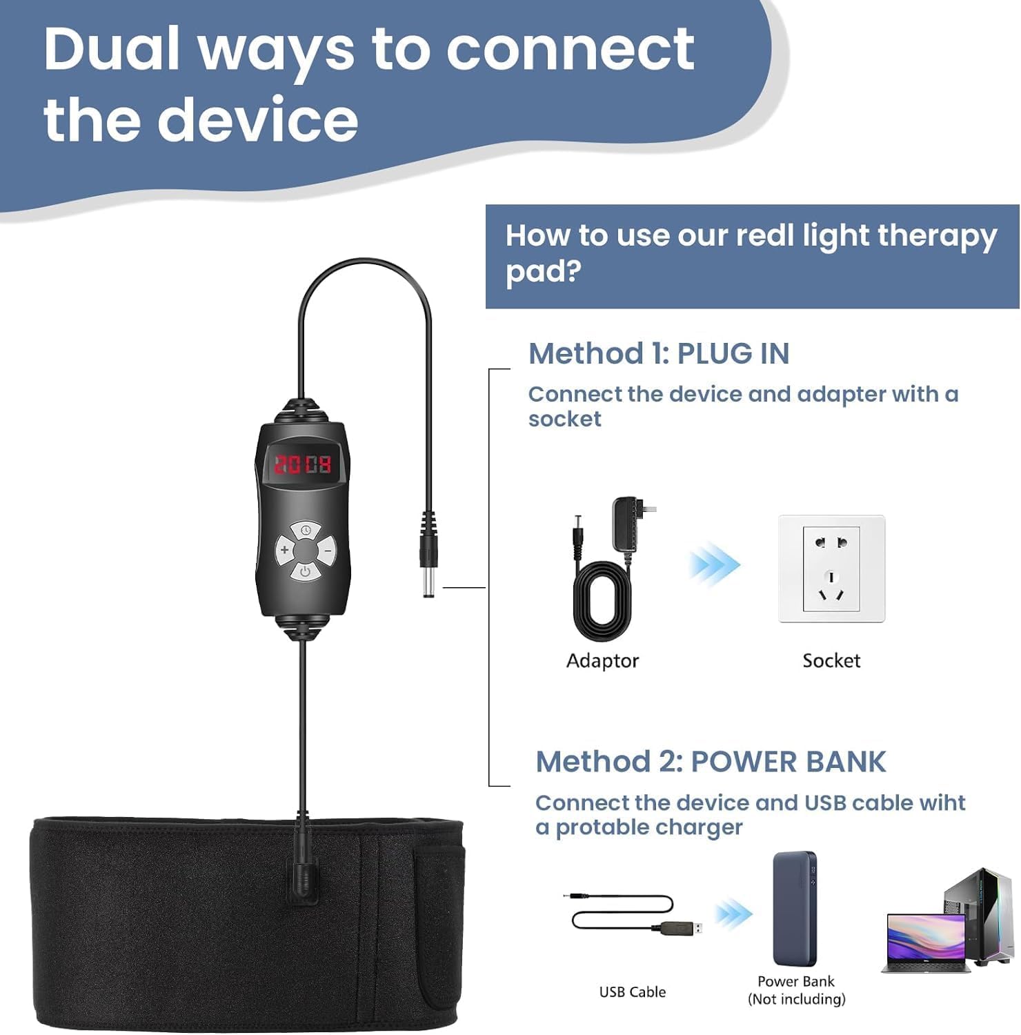 Red Light Therapy Belt - Near Infrared Light Therapy & Red Light Therapy for Body,660nm&850nm Adrxmexna uk supplements