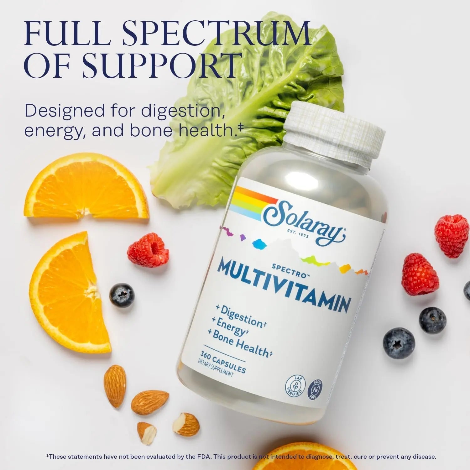 SOLARAY Spectro Multivitamin with Iron - Multi Vitamin with Calcium, Magnesium, Energizing Greens, Herbs & Digestive Enzymes SOLARAY uk supplements