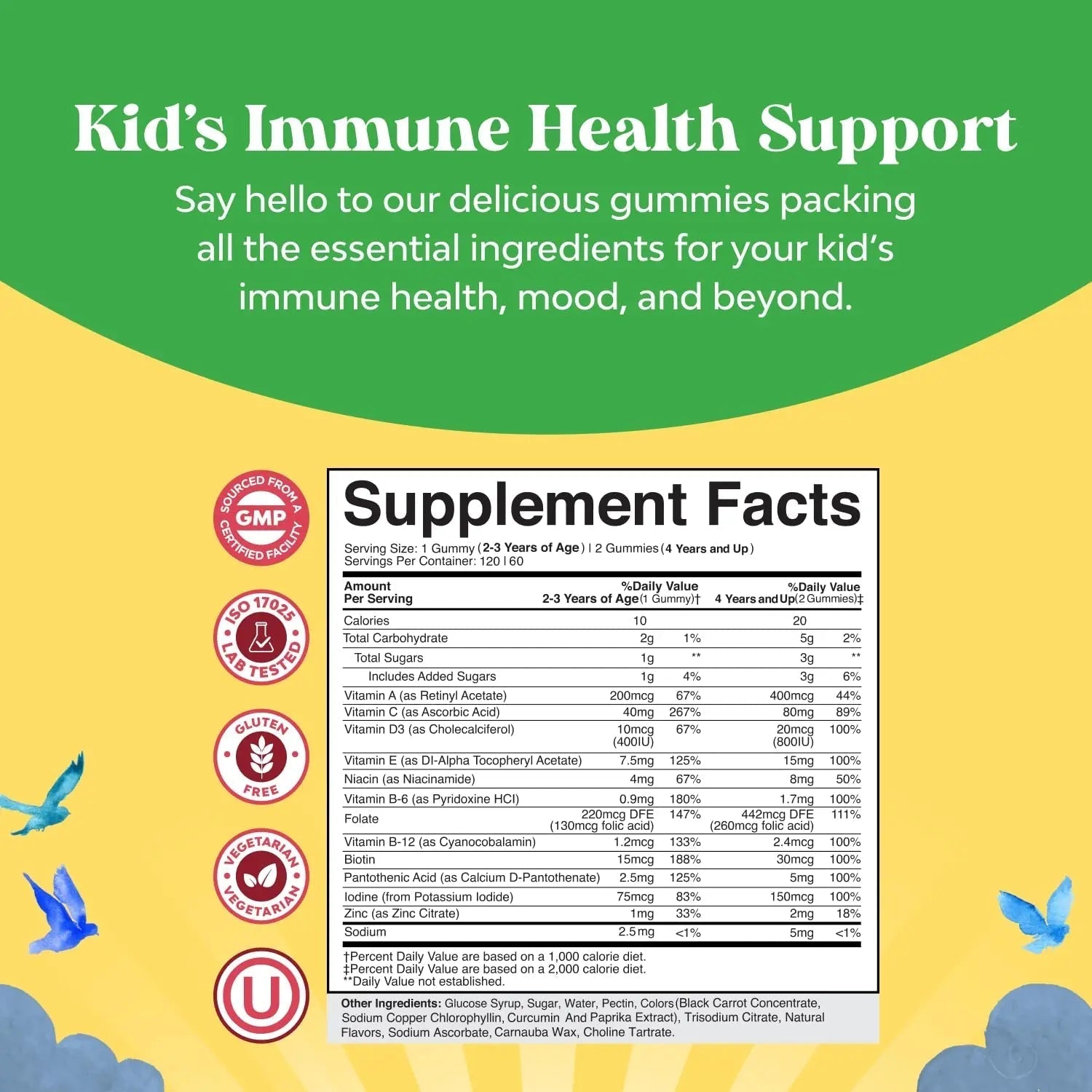 Bundle of Plant Based Kids Multivitamin Gummies with Vitamins A C D3 E B Zinc and DHA Omega 3 Gummies with Vegetarian 6 9 for Vision Brain Immunity Support Natures Craft uk supplements