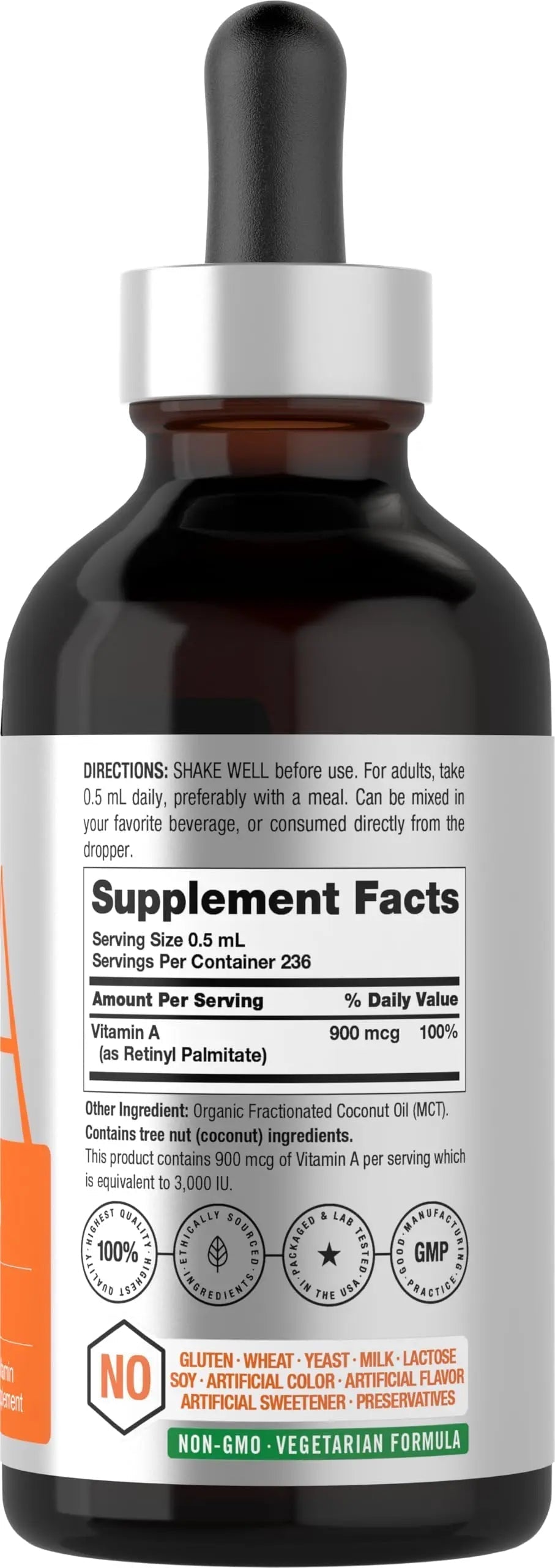 Horbäach Vitamin A Liquid | 4 fl oz | Supplement with Organic Fractionated Coconut Oil | Non-GMO, Gluten Free Horbäach uk supplements