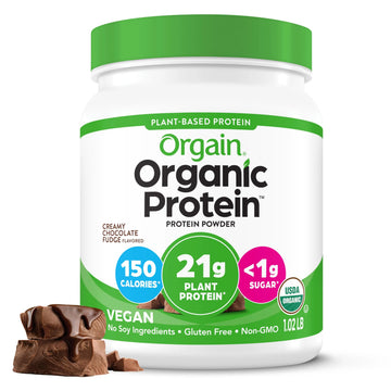 Orgain Organic Vegan Protein Powder, Creamy Chocolate Fudge - 21g Plant Protein, 7g Prebiotic Fiber, Low Net Carb, No Lactose Ingredients, No Added Sugar Orgain uk supplements