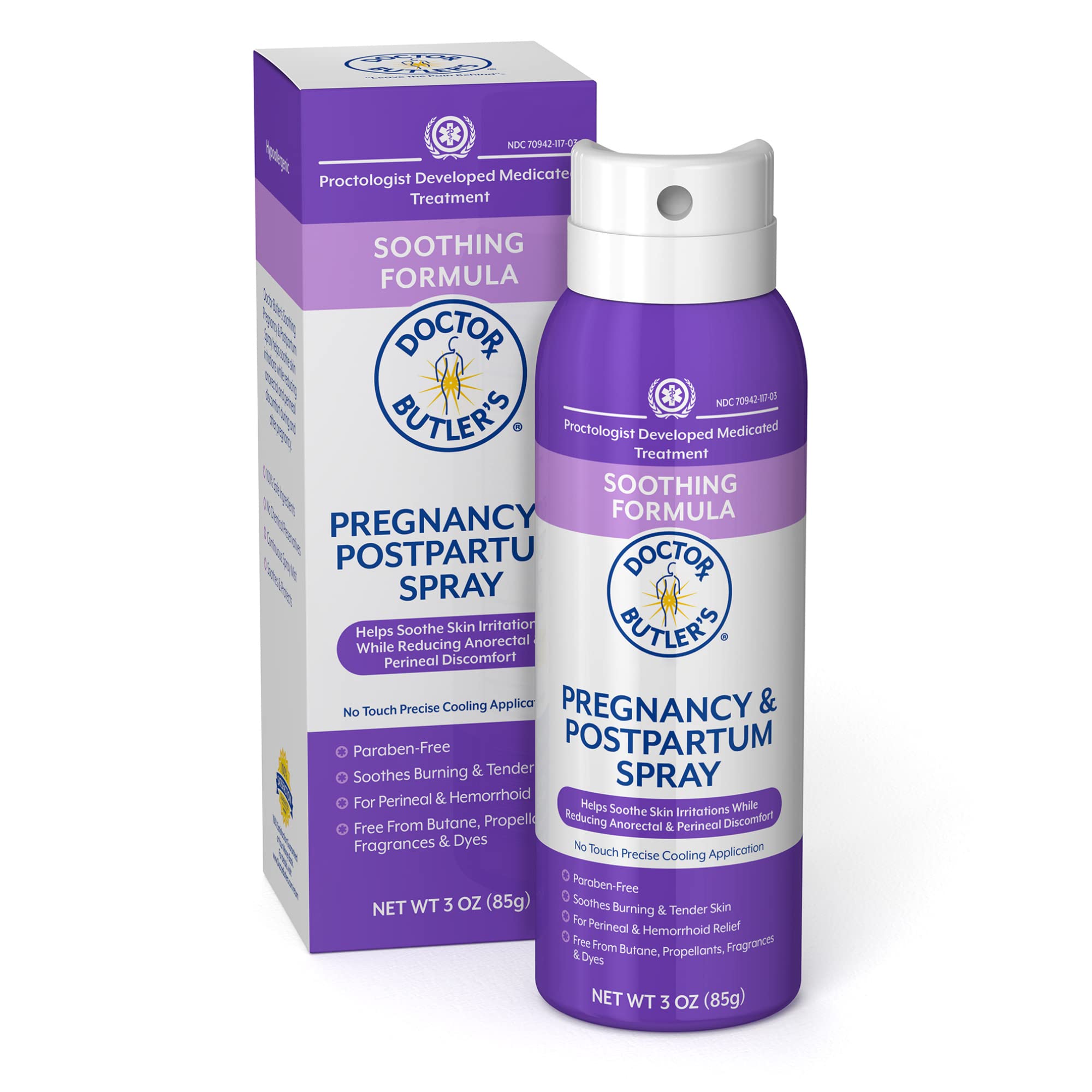 Doctor Butler's Pregnancy & Postpartum Spray - Perineal Spray and Hemorrhoid Treatment with Aloe and Chamomile, Pregnancy Support and Postpartum Essentials, Paraben Free (3oz) Doctor Butler's uk supplements
