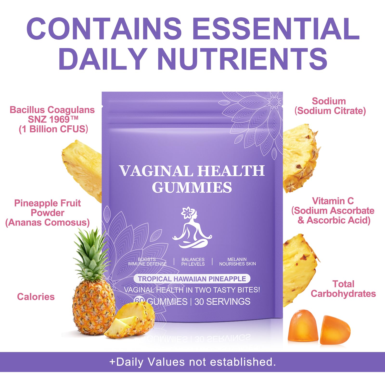 Vital Vaginal Probiotic Gummies for Women, 60PCS Feminine Balance Gummies, PH Balance,Immune Support, Vegan, Gluten-Free, Vaginal Probiotics Supplement, 60 Count DCTTVHVD uk supplements
