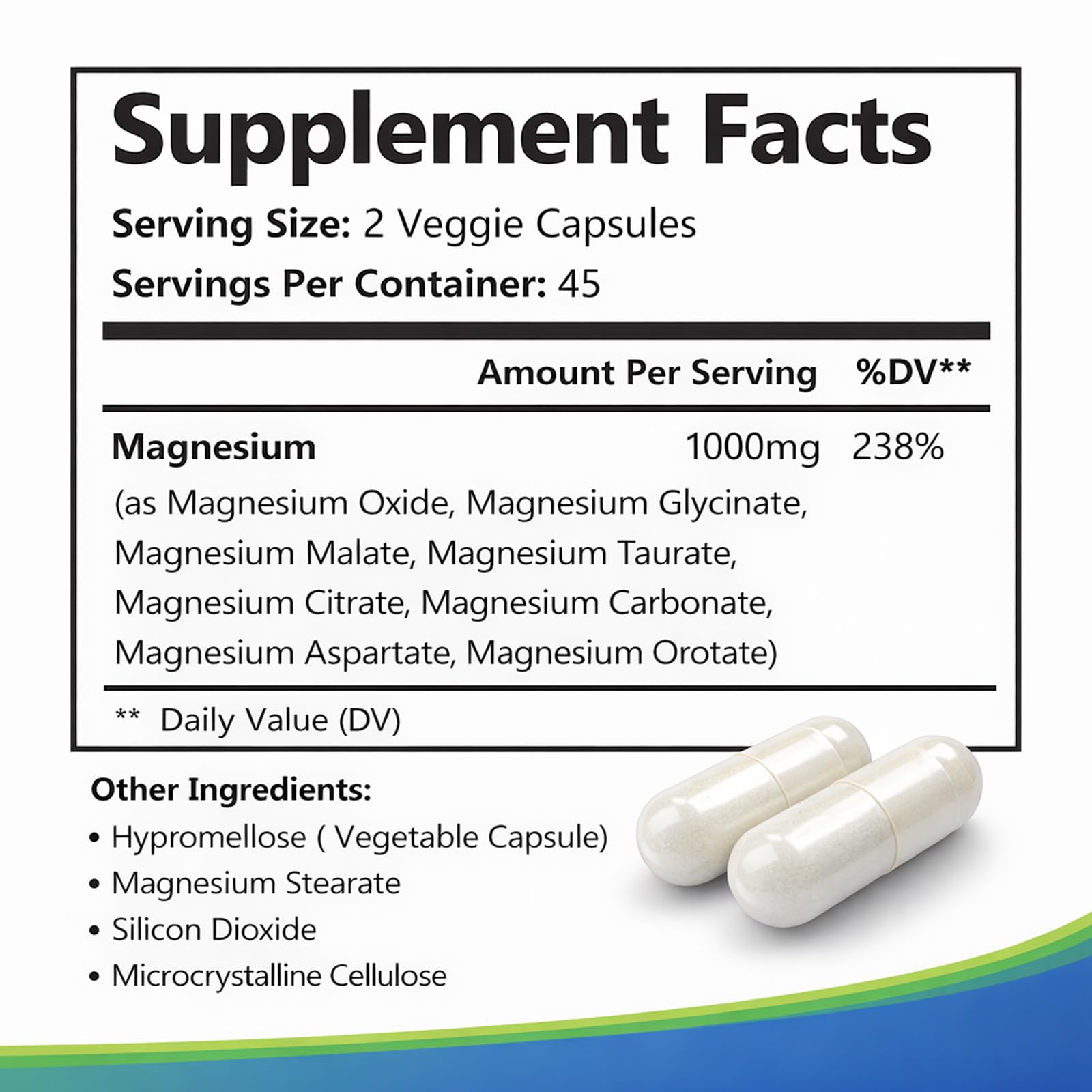 Top Nurex Magnesium Complex 1000 mg, 8-Source Magnesium Blend with Glycinate, Citrate, Malate & Taurate, Vegan Formula, Non-GMO, 90 Capsules Top Nurex uk supplements