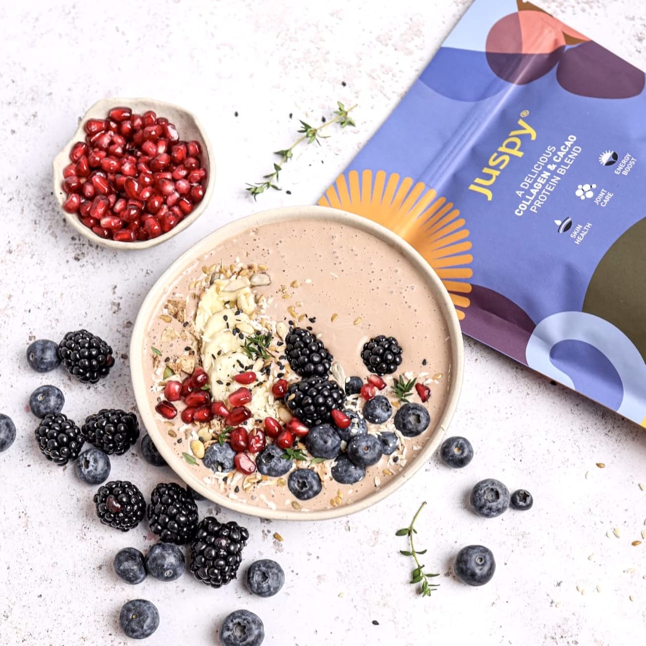 Juspy Premium Marine Collagen Powder + High Protein Cacao Superfood Blend Juspy uk supplements