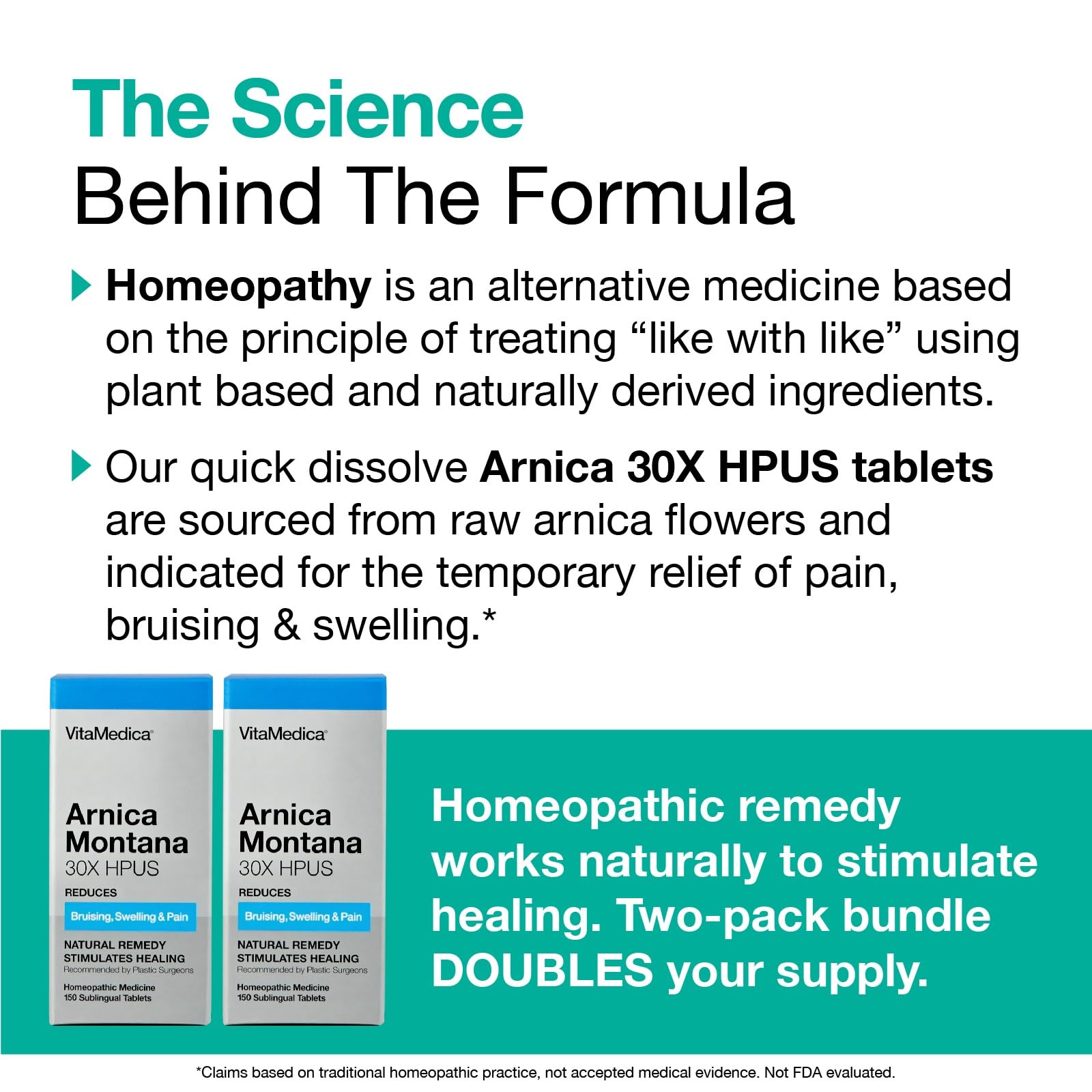 VitaMedica Arnica Montana 30X Homeopathic Tablets for Bruising Pain and Swelling | Plant Based Formula VitaMedica uk supplements