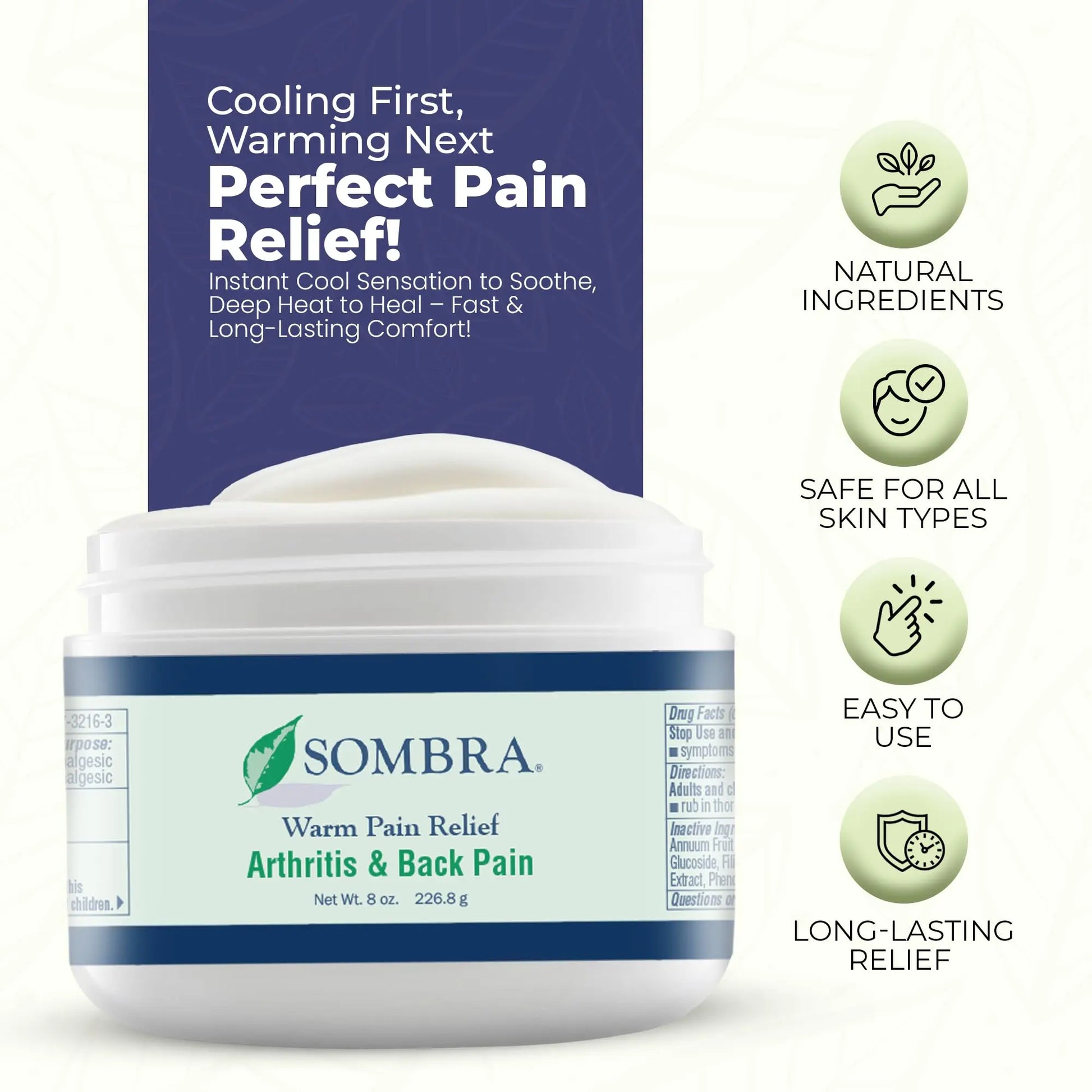 Sombra Warm Pain Relief Gel, Warm Relief for Arthritis and Chronic Pain Pre-Workout Muscle Rub Vegan Formula Free of Artificial Fragrances, Dyes, NSAIDs, Wax, Petroleum, Alcohol - 8oz (2 Pack) Sombra uk supplements