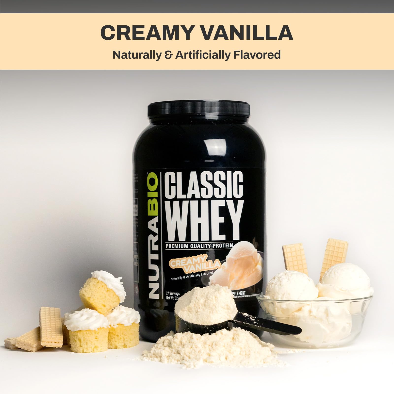 NutraBio Classic Whey Protein Powder- 25G of Protein Per Scoop - Full-Spectrum Amino NutraBio uk supplements