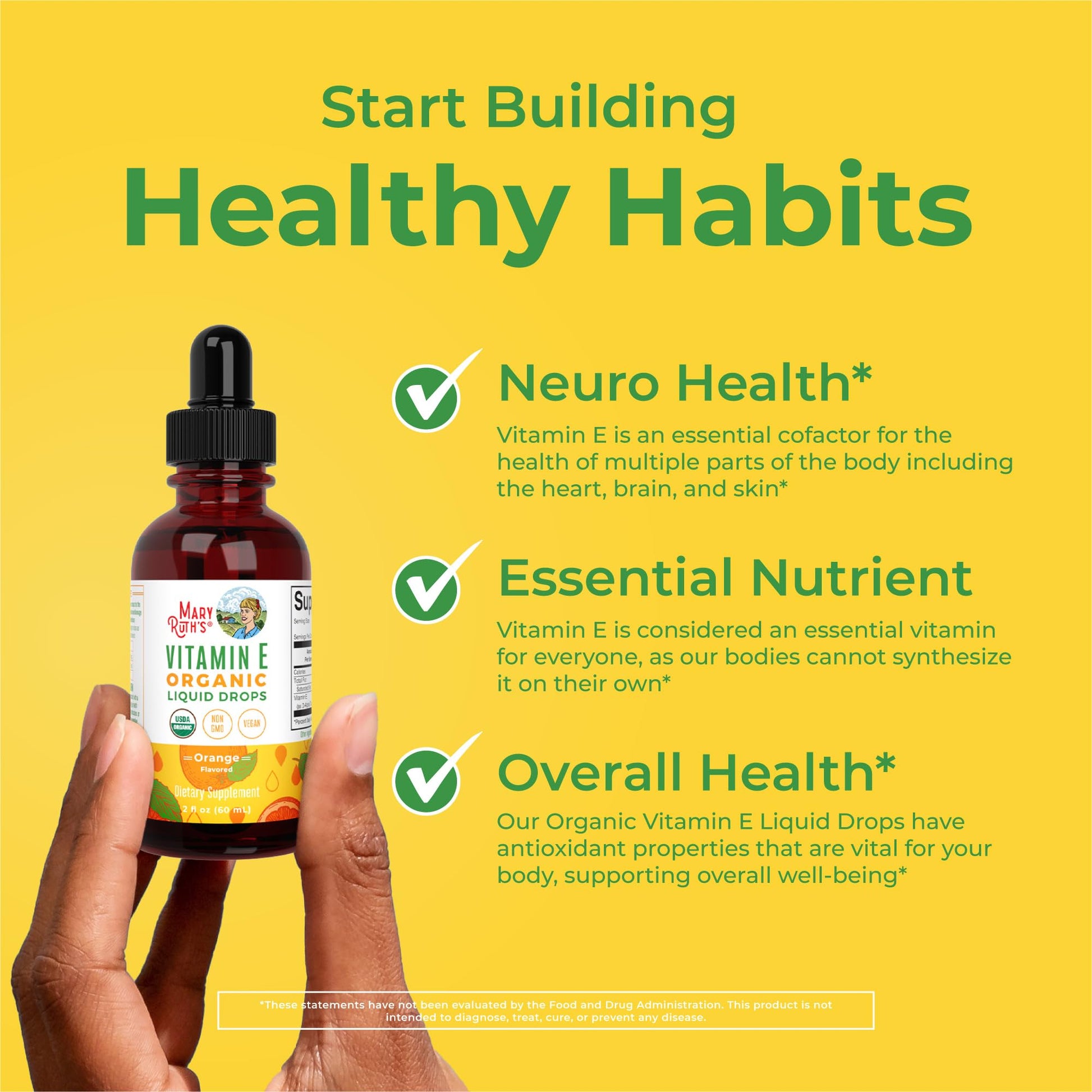 MaryRuth Organics USDA Vitamin E Liquid Drops 2 Month Supply | Bone and Joint Health | Cognitive Health for Adults and Kids | Sugar Free, Vegan, Non-GMO, Gluten Free | 2 Ounces MARYRUTH'S uk supplements