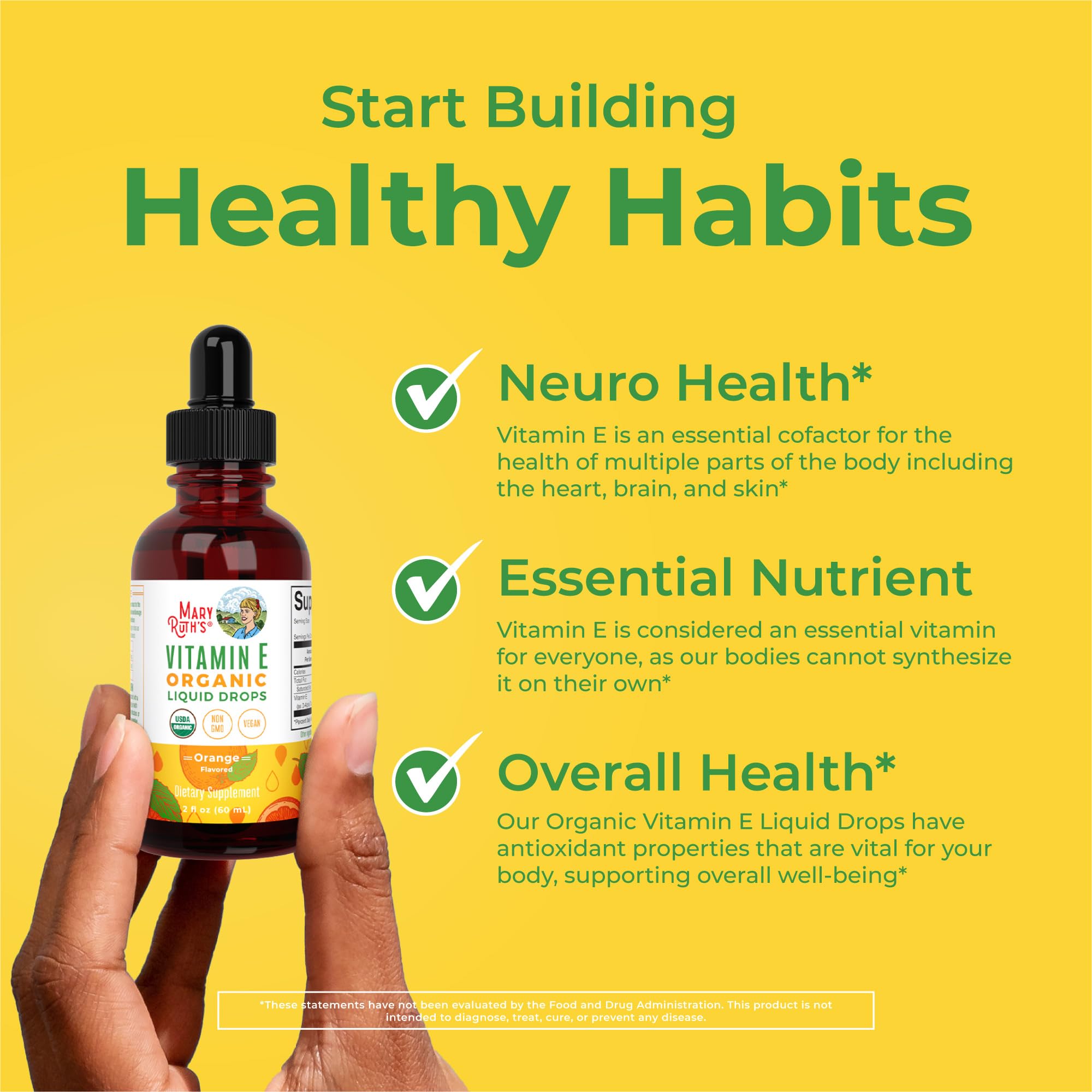 MaryRuth Organics USDA Vitamin E Liquid Drops 2 Month Supply | Bone and Joint Health | Cognitive Health for Adults and Kids | Sugar Free, Vegan, Non-GMO, Gluten Free | 2 Ounces MARYRUTH'S uk supplements