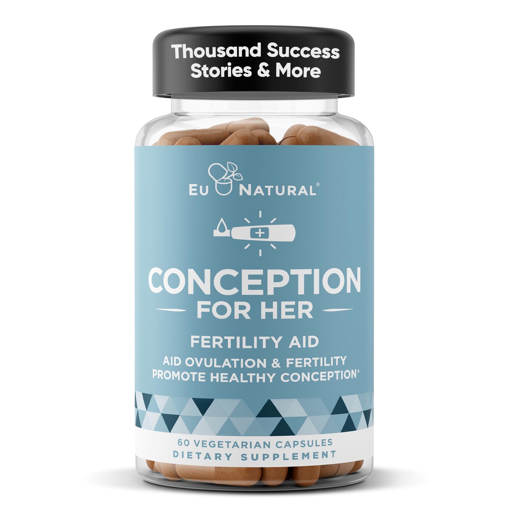 Eu Natural Conception for Her Fertility Supplements for Women - Ovulation, Hormonal Balance & Regular Cycle Support - Myo-Inositol, Folate, Folic Acid & Vitex - 60 Vegetarian Capsules Eu Natural uk supplements