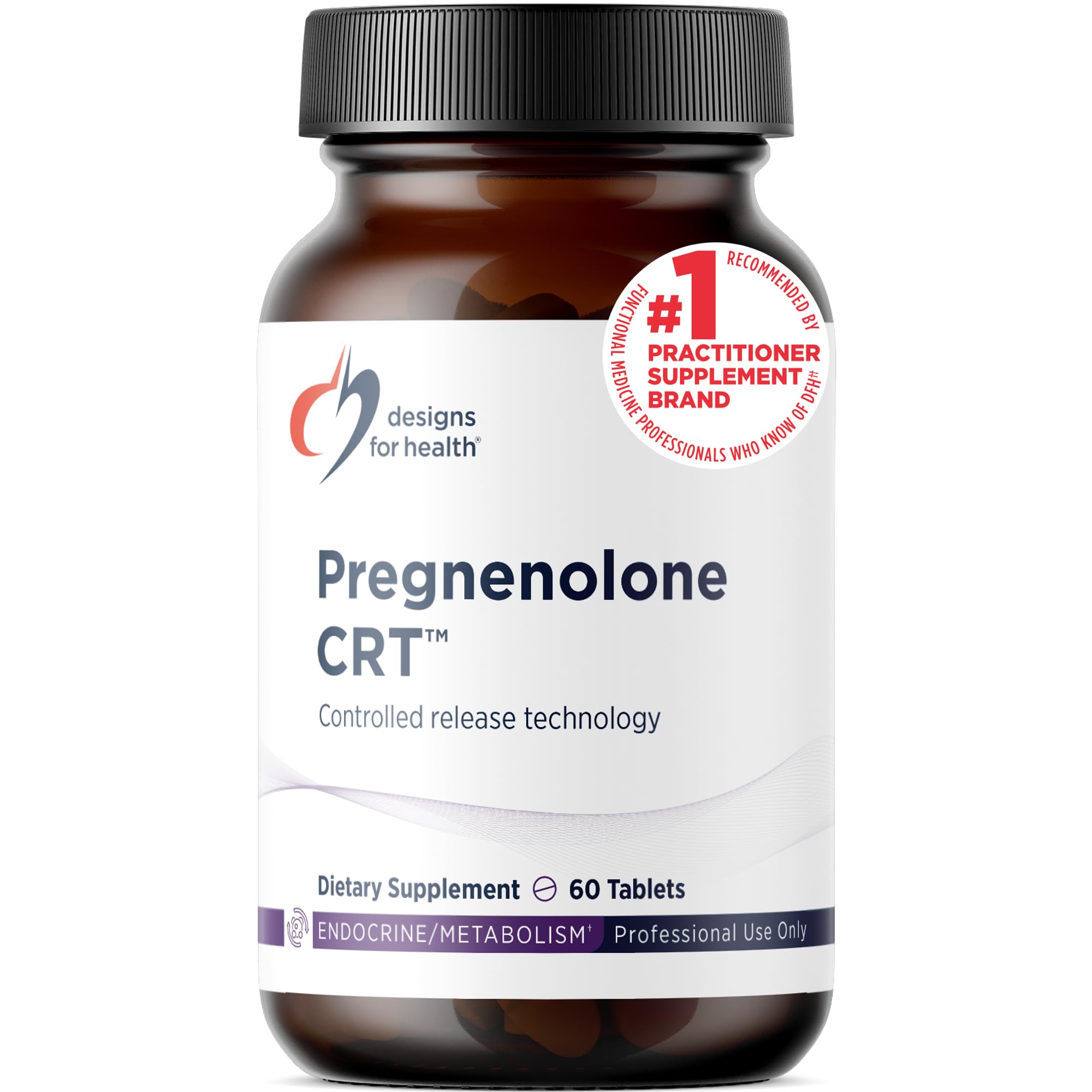 Designs for Health Pregnenolone CRT - 30mg Controlled/Time Release Pregnenolone (10-12 Hour) - Estrogen, DHEA + Testosterone Hormone Precursor for Women + Men - Vegan + Non-GMO (60 Tablets) Designs for Health uk supplements