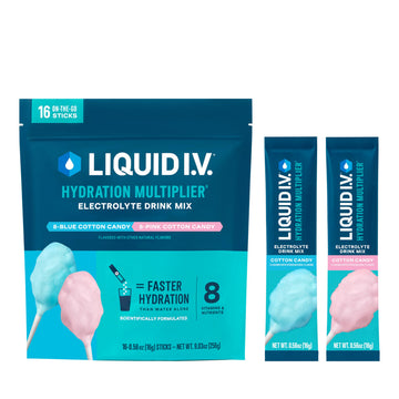Liquid I.V.® Hydration Multiplier - Cotton Candy | Electrolyte Powder Drink Mix | 1 Pack (16 Servings) Liquid I.V. uk supplements
