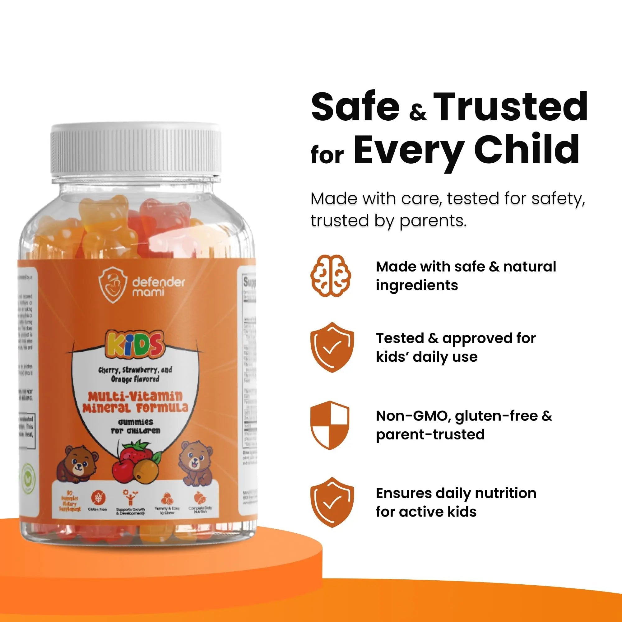Defender Mami Kids Vitamin Gummies – Multivitamin & Mineral Formula, Non‑GMO · Gluten‑Free, 90 Count Chewables for Daily Immune Defender Mami uk supplements