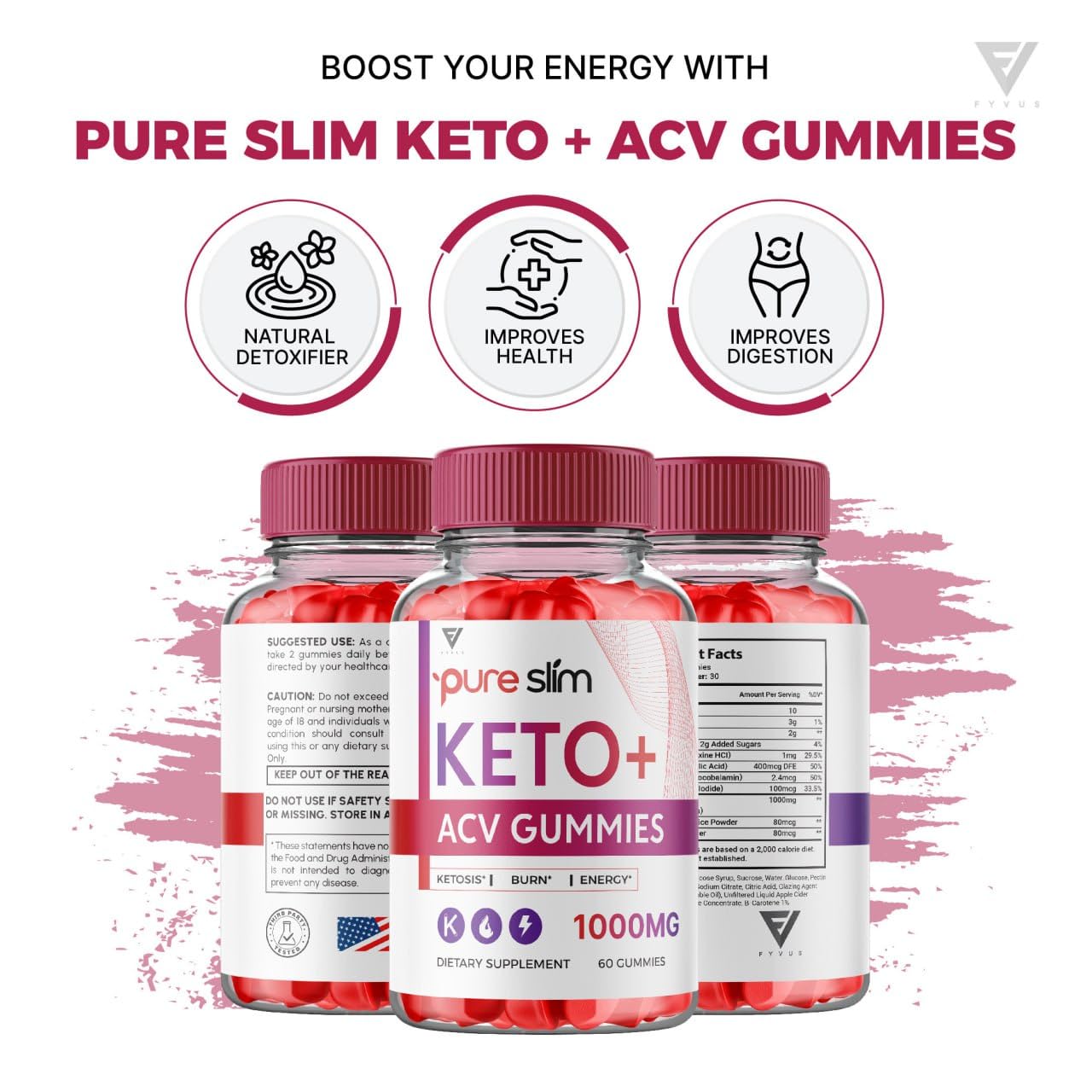 (5 Pack) Pure Slim Keto ACV Gummies, Pure Slim Keto ACV Gummies Advanced Weight Loss Fyvus uk supplements