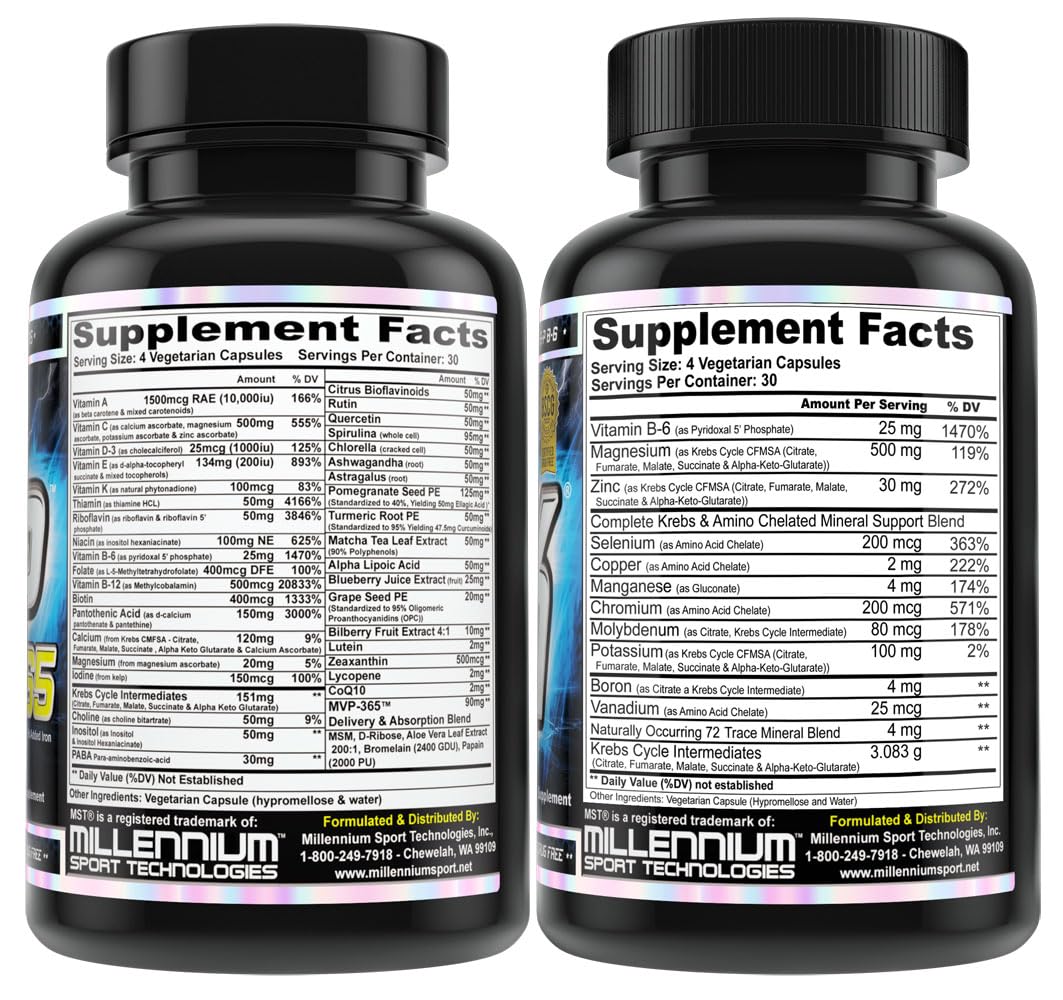 MST Foundation Stack, ZMK Nighttime Multi-Mineral, 120 V-Caps and MVP-365 Premium Multiple Vitamin, 1000iu Vitamin D3, 120 V-Caps, BSCG Certified Drug Free Millennium Sport Technologies MST uk supplements
