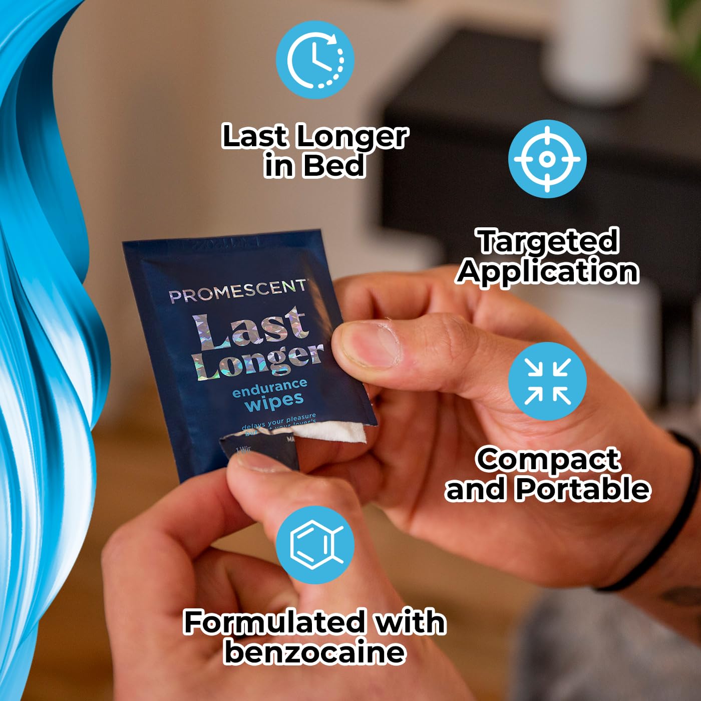 Promescent Delay Wipes Sexual Enhancer for Men to Last Longer in Bed, Extended Climax Control with Benzocaine for Male Genital Desensitizing - Increase Duration, Performance, and Stamina (21 Count) Promescent uk supplements