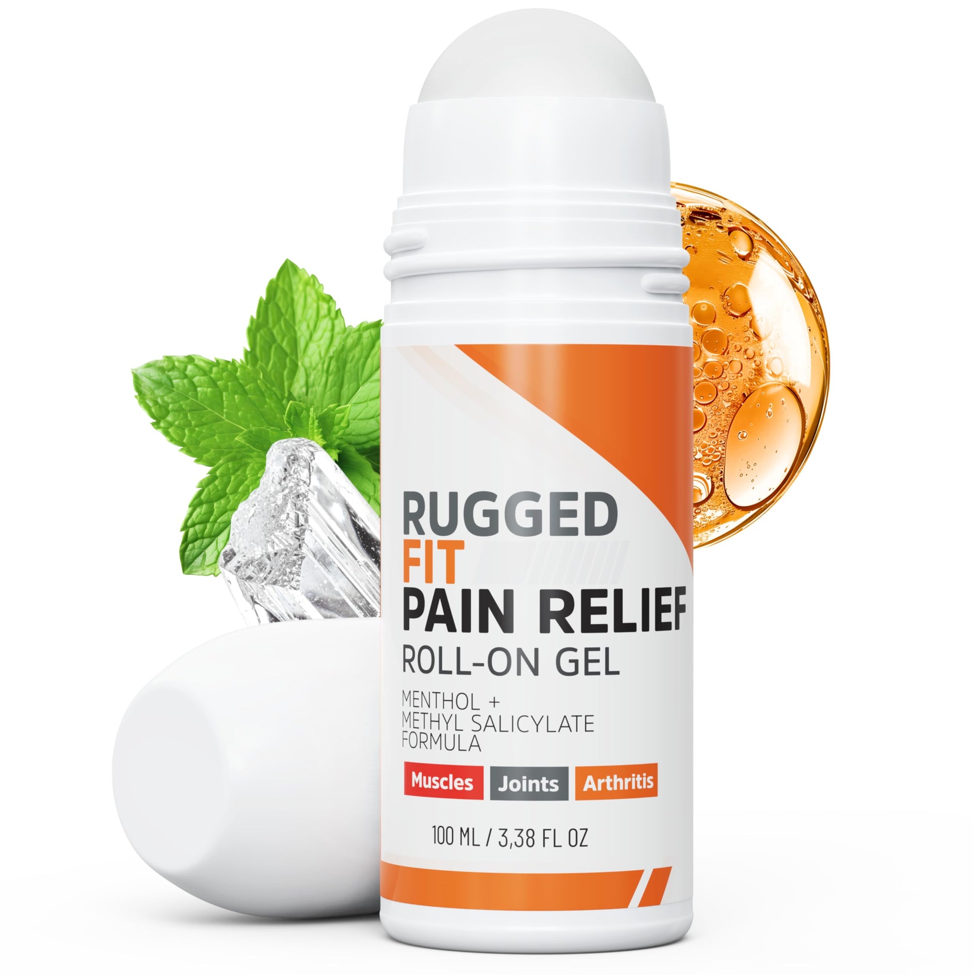 Rugged Fit Max-Strength Pain Relief Roll-On Gel – Cold & Hot Therapy with Menthol 2% + Methyl Salicylate 10% – Fast-Absorbing, Non-Greasy for Back, Arthritis, Muscle & Joint Pain – 3.38 fl oz Rugged Fit uk supplements