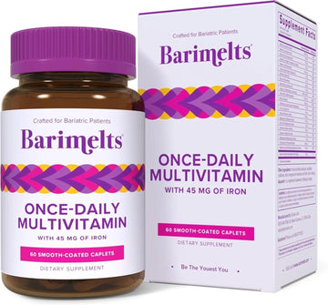 BariMelts Once Daily Bariatric Multivitamin with Iron, 60 Easy-Swallow Caplets (2-Month Supply), Multivitamin for Women, Multimineral Complex BariMelts uk supplements