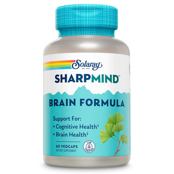 SOLARAY SharpMind Brain Support Formula - Nootropic Brain Supplements - Cognitive and Brain Health Support with Ginkgo Biloba - 60-Day Guarantee, 60 Servings, 60 VegCaps SOLARAY uk supplements