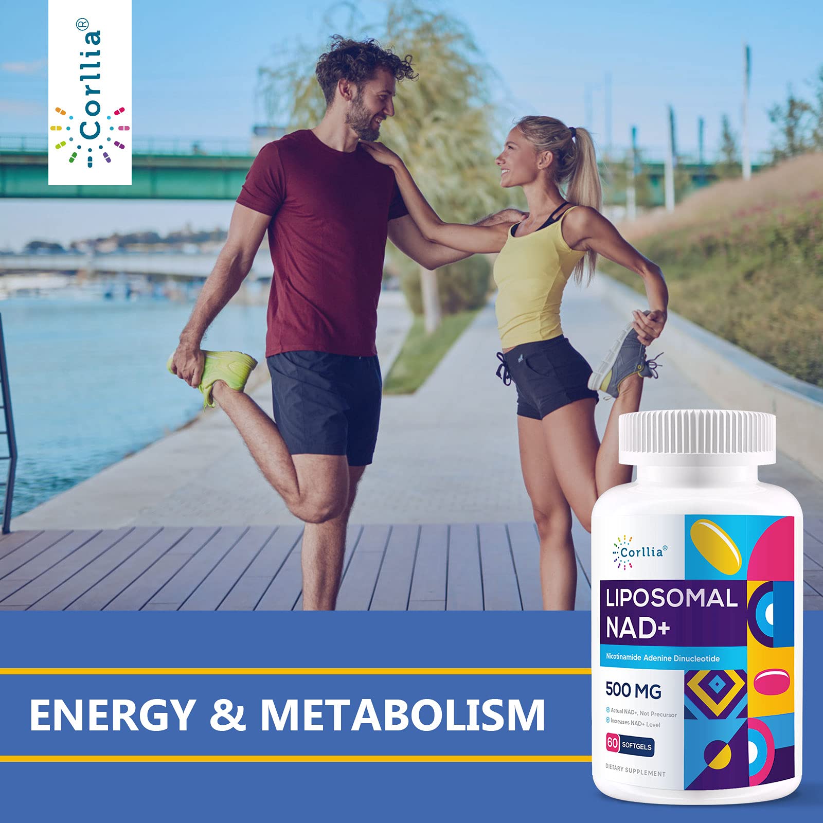 Liposomal NAD+ 500mg with TMG 250mg Softgels, Nicotinamide Riboside Alternative, Actual NAD+ Supplement, 120 Servings Corllia uk supplements