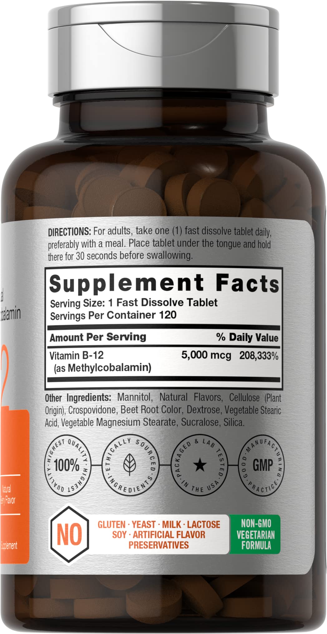 Horbäach B12 Sublingual Methylcobalamin | 5000mcg | 120 Fast Dissolve Tablets Horbäach uk supplements