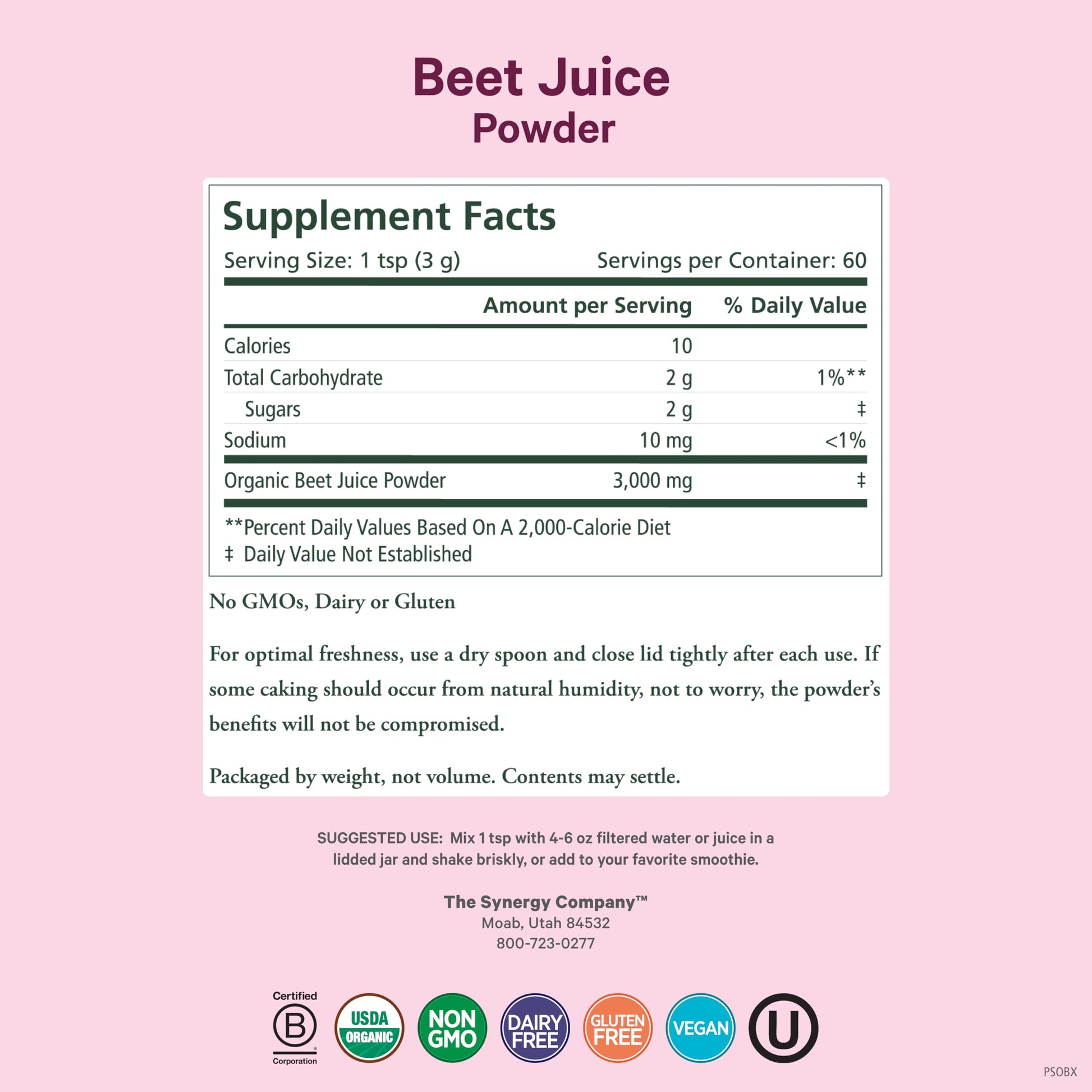 PURE SYNERGY Organic Beet Juice Powder | Pre-Workout Supplement | Organic Beet Root Juice Powder | for Healthy Circulation, Exercise, and Detoxification (6.4 oz.) PURE SYNERGY uk supplements