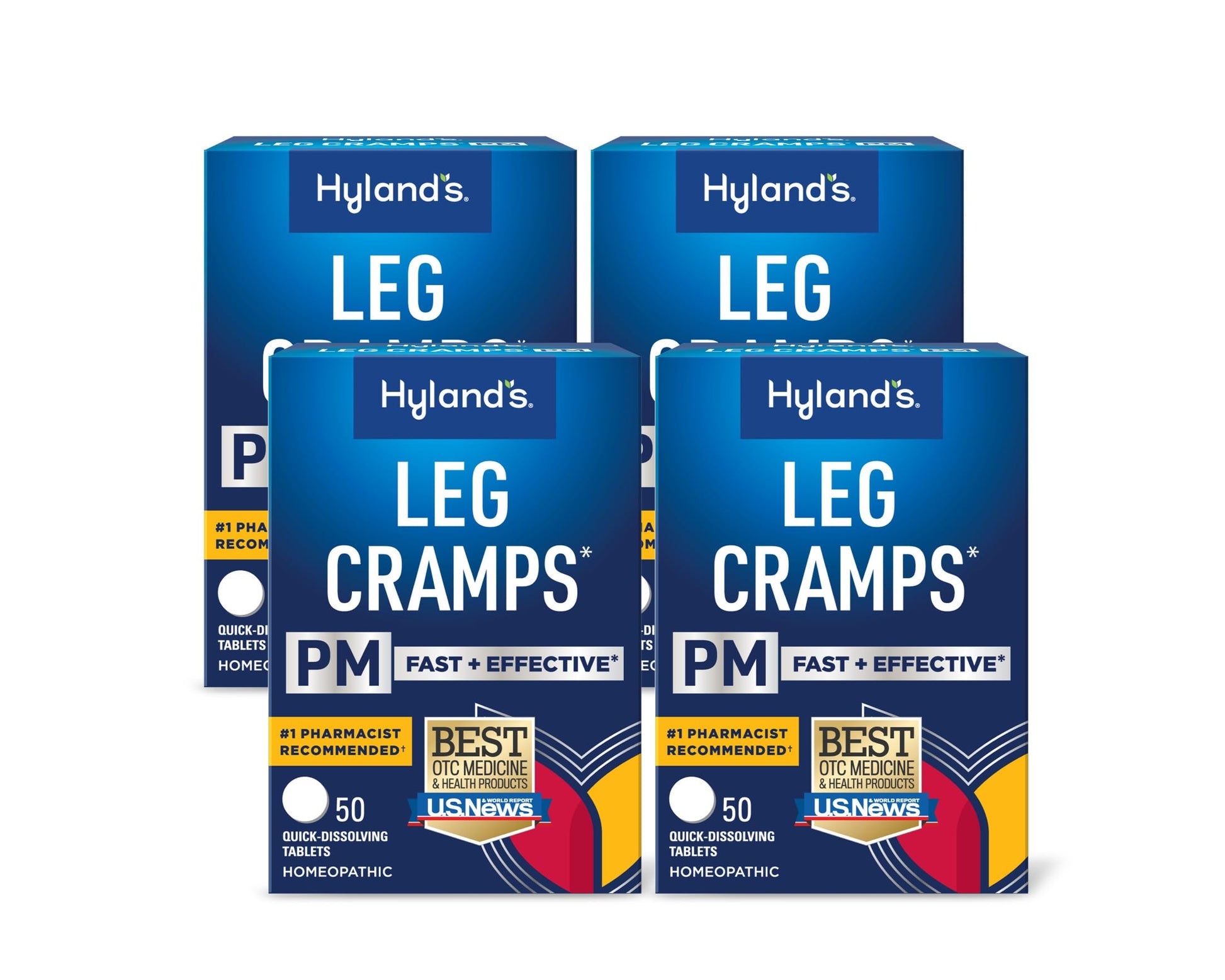 Hyland's Leg Cramps PM, Relief of Nighttime Leg, Calf, and Foot Cramps, 50 Quick-Dissolving Tablets 4-Pack (200 Total) Hyland's uk supplements