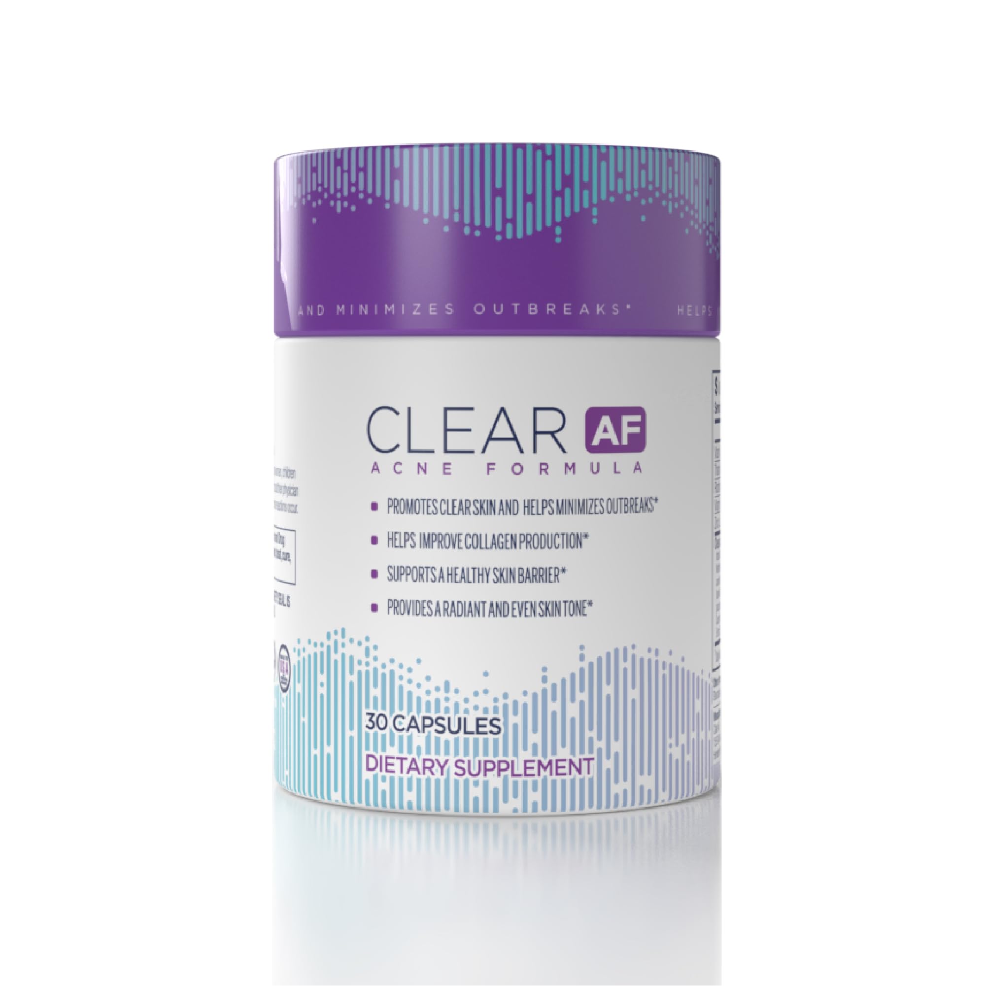 Clear AF Clear Skin Supplement | Skin Barrier Hydration & Clear Complexion Support with Vegan Ceramides, Zinc, Vitamin D3, B6, Riboflavin & Thiamine | Vegan Capsules | 30-Day Supply Clear AF uk supplements