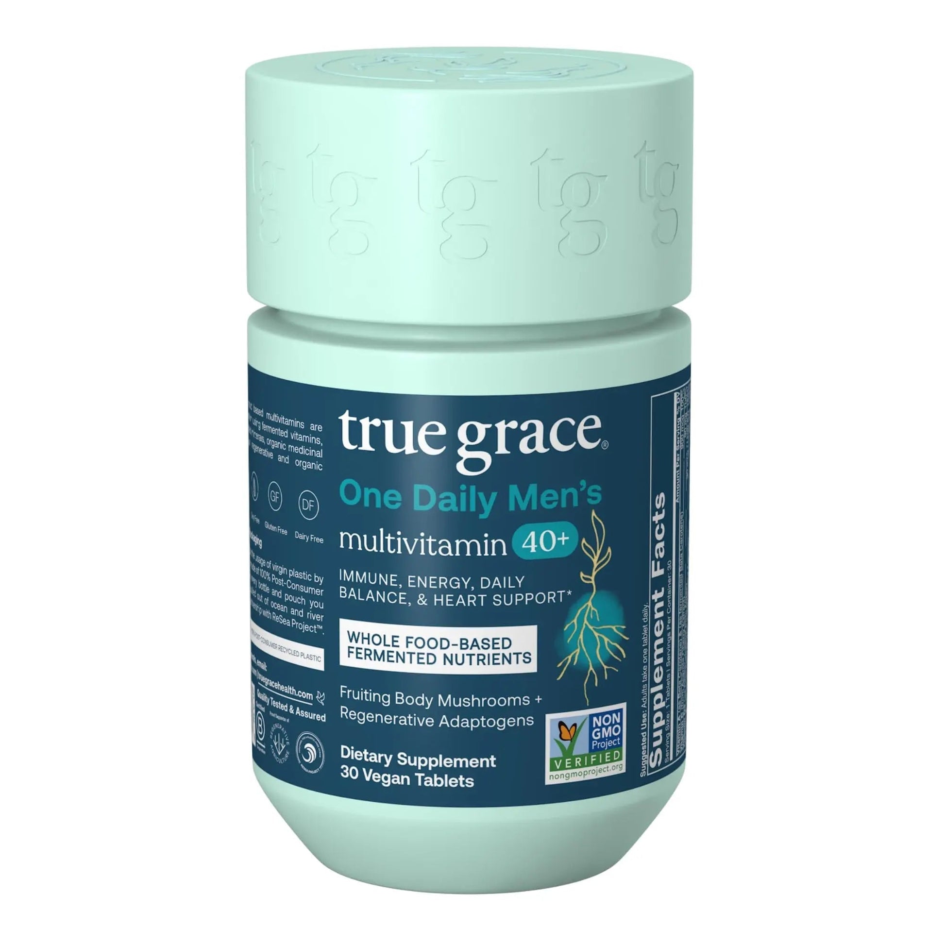 True Grace Men's 40+ One Daily Multivitamin Fermented Minerals, Organic Adaptogens & Mushrooms Whole Body Balance Immune True Grace uk supplements