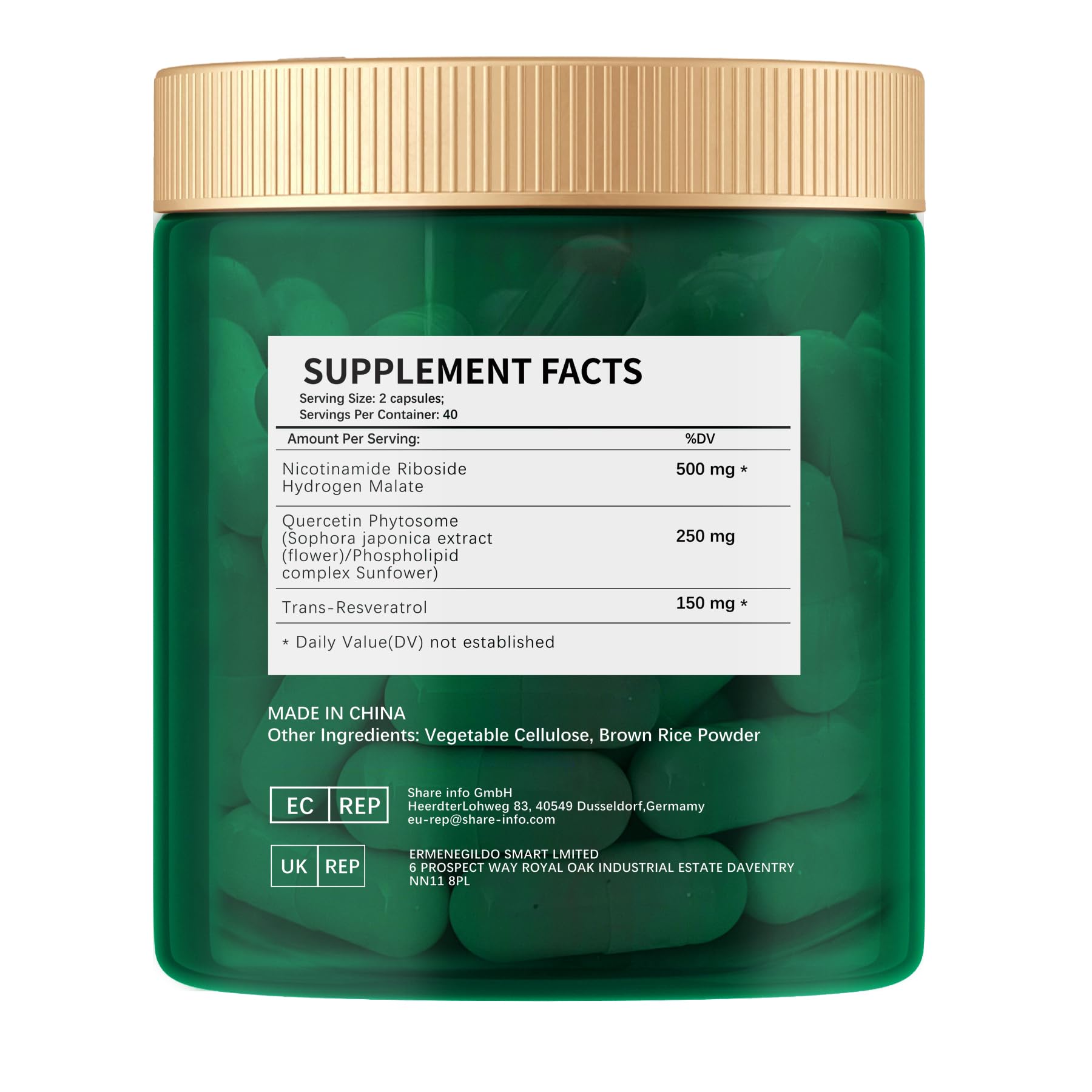 ESUNM Liposomal NAD+ Supplement with Resveratrol, NMN Supplement NAD Resveratrol Support Cellular Health, Stamina & Healthy Aging,Third-Party Tested，80 Capsules ESUNM uk supplements