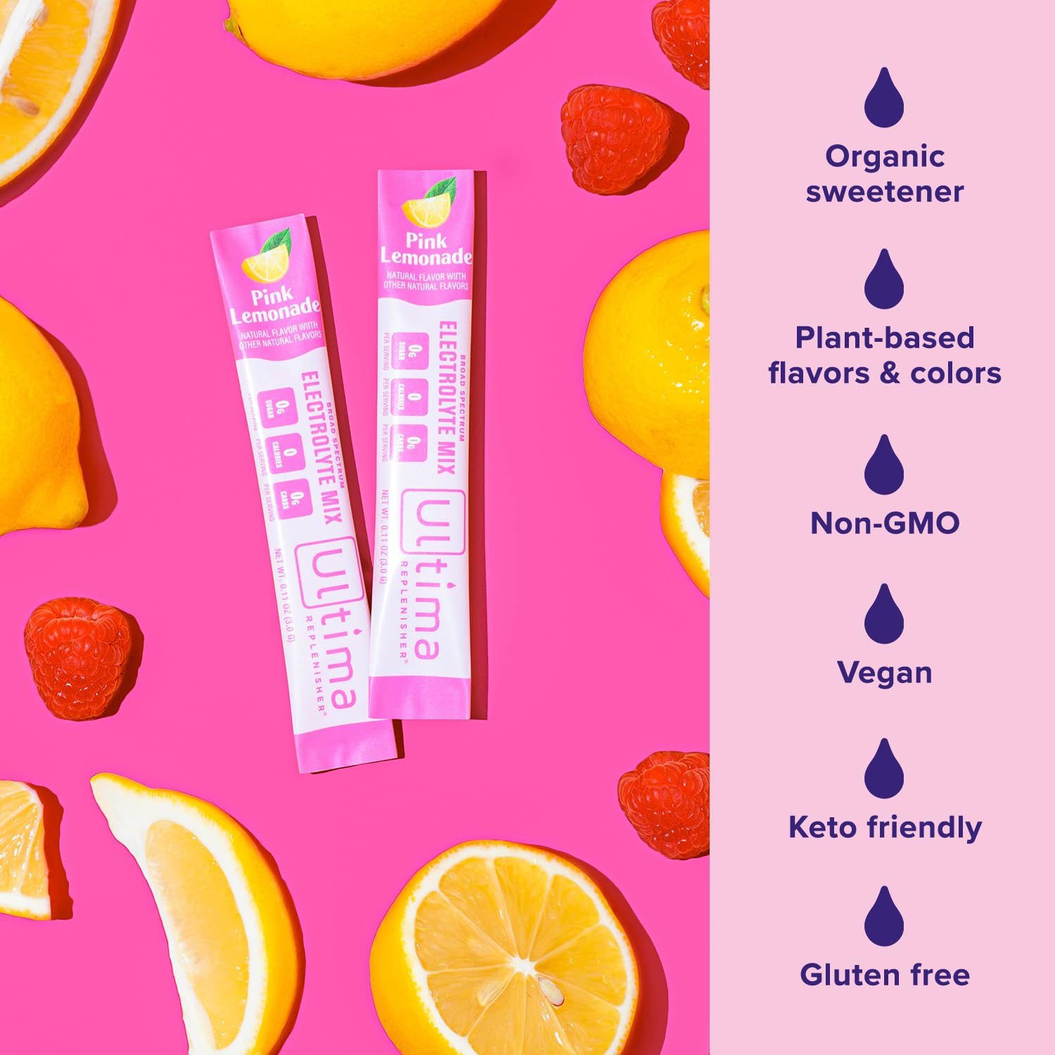 Ultima Replenisher Daily Electrolyte Drink Mix – Pink Lemonade, 20 Stickpacks – Hydration Ultima Replenisher uk supplements