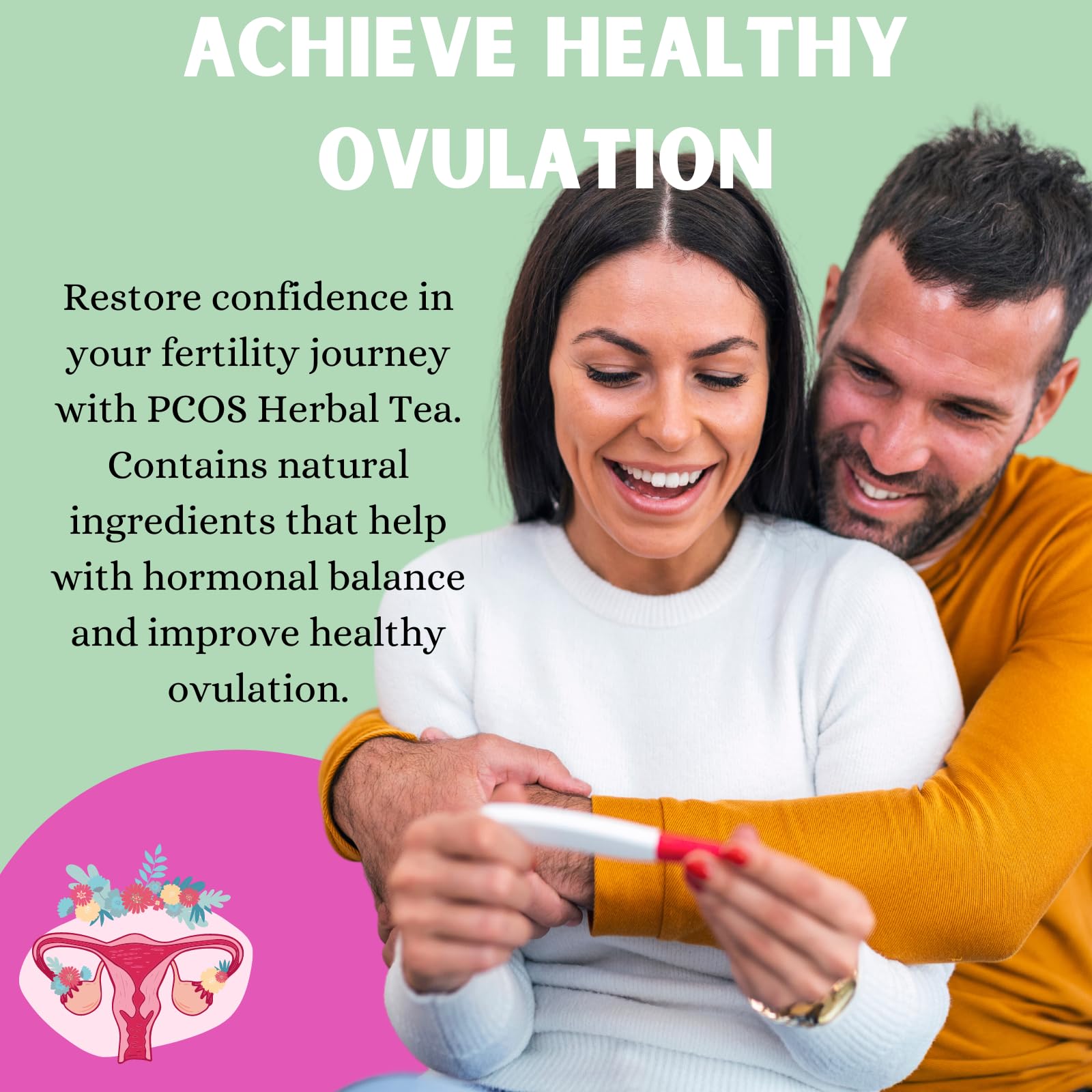 PCOS Cystem Tea with Organic Red Raspberry Leaf, Vitex, Spearmint Tea Supports Fertility PCOS Herbal Tea uk supplements