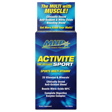 MHP Activite Sport Multi Vitamin, 25 Vitamins and Minerals, Nitric Oxide Booster, Digestive Enzymes, Antioxidants, 120 Tablets Maximum Human Performance uk supplements