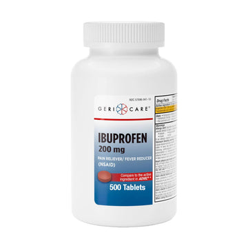 GeriCare Ibuprofen 200mg, Pain Reliever, Fever Reducer, Relieves Body Aches, 500 Count (Pack of 1) GeriCare uk supplements