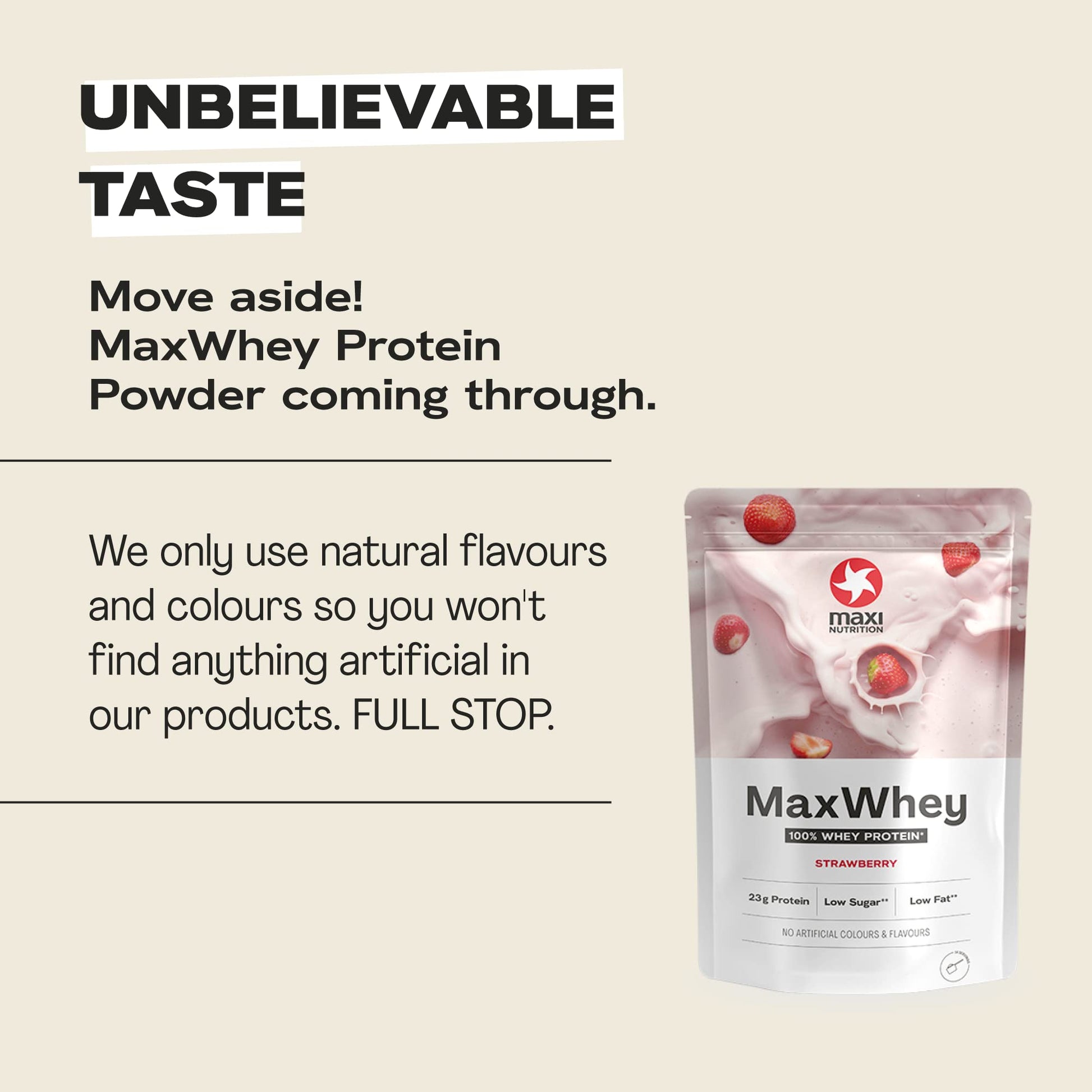MaxiNutrition - MaxWhey - Whey Protein Powder Strawberry - Low-Fat - Low Sugar MaxiNutrition uk supplements