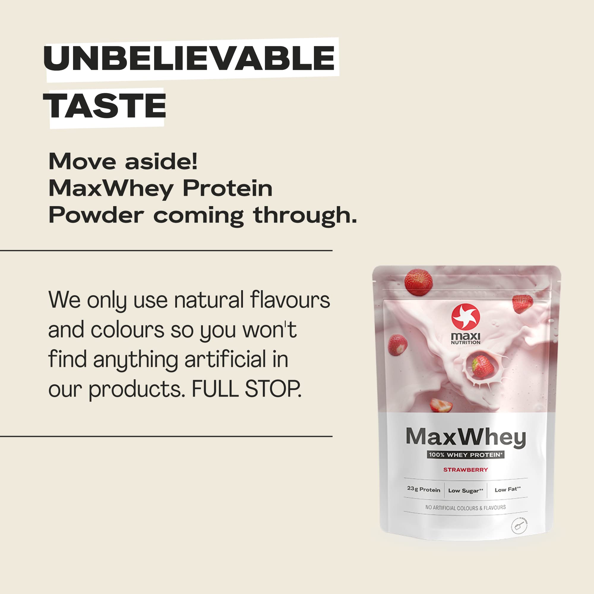 MaxiNutrition - MaxWhey - Whey Protein Powder Strawberry - Low-Fat - Low Sugar MaxiNutrition uk supplements