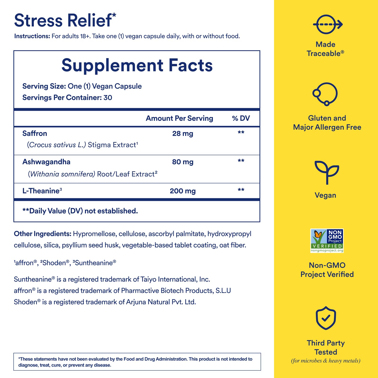 Ritual Stress Relief Supplement Shoden® Ashwagandha, Suntheanine® L-Theanine, and Saffron as affron®* BioSeries with 8-Hour Release to Support Natural Cortisol Response and Promote Calm, 30 Day Ritual uk supplements