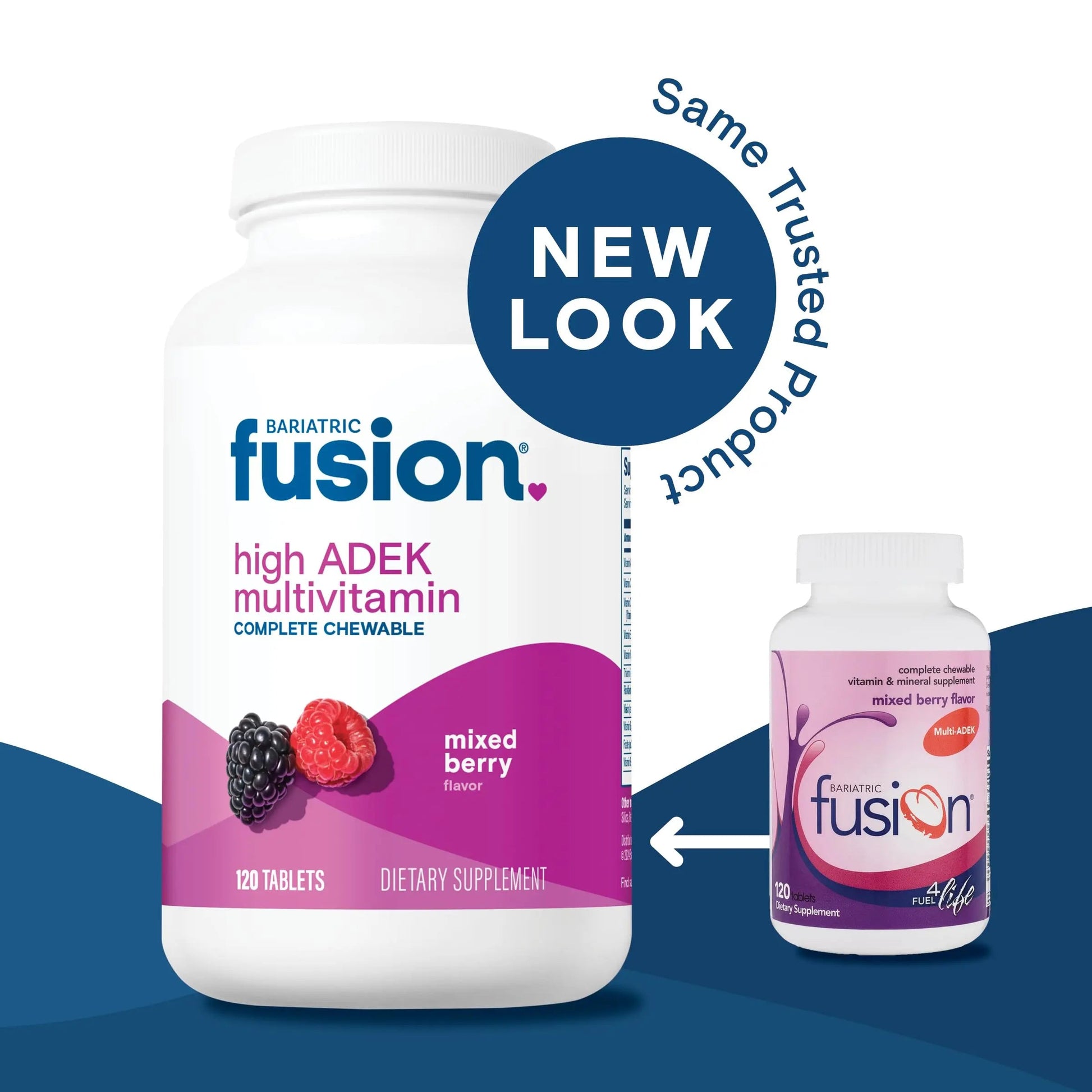 Bariatric Fusion Chewable Multivitamin with High ADEK Vitamins | Multi for Duodenal Switch Patients | Mixed Berry Flavored Tablets | Bariatric Fusion uk supplements