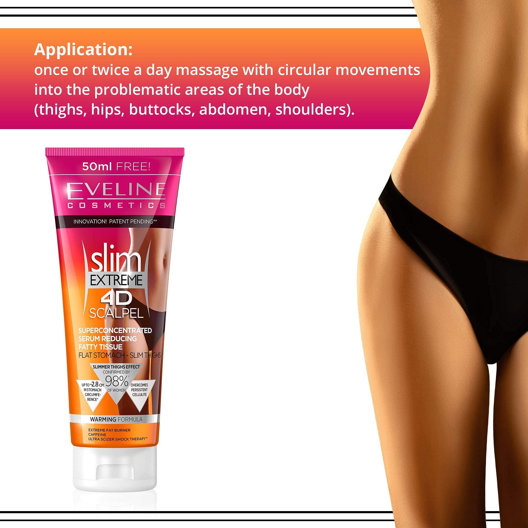 Slim Extreme 4D Scalpel Super Concentrated Serum Reducing Fatty Tissue Eveline Cosmetics uk supplements
