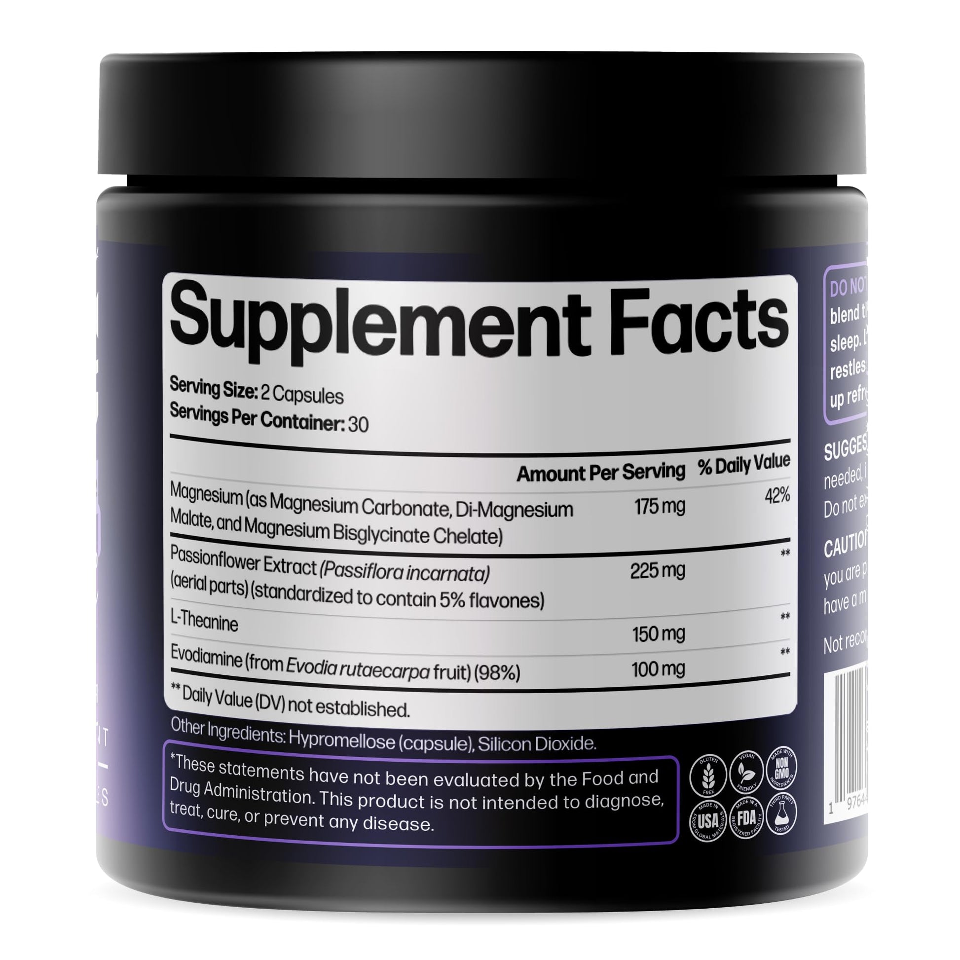 Doctor Formulated Triple Magnesium for Sleep, Calm & Relaxation with Chelated Magnesium Glycinate, L-Theanine, Passionflower & Evodia – Non-Habit, No Melatonin Magnesium Sleep Aid Support Supplement LIFE HAPPNS BE READY uk supplements