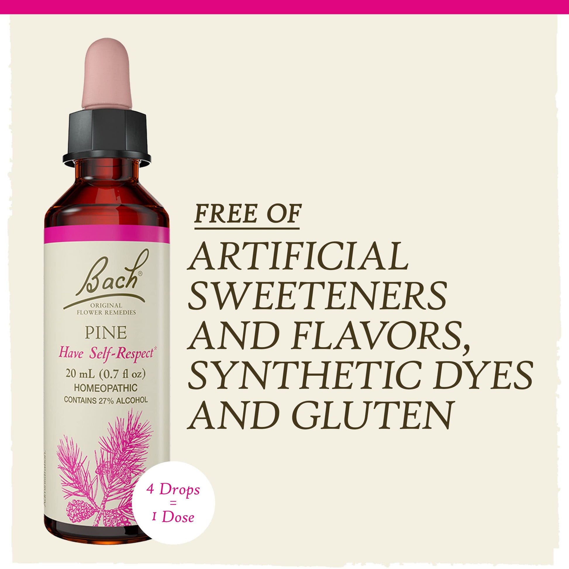 Bach Original Flower Remedies, Pine for Self Respect, Natural Homeopathic Flower Essence Bach uk supplements