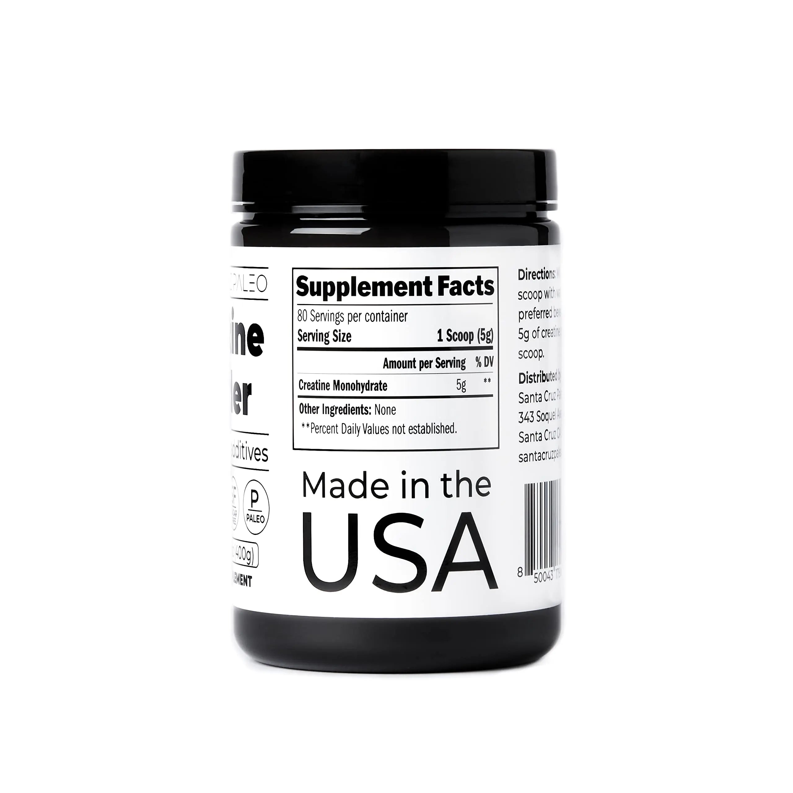 Santa Cruz Paleo, Creatine Monohydrate Powder Micronized, Unflavored Pre Workout and Muscle Support Supplement, Gluten Free Keto, Mix with Water or Shakes Santa Cruz Paleo uk supplements