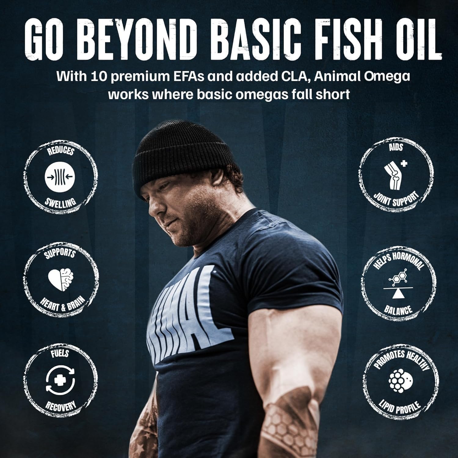 Animal Advanced Omega 3 Fatty Acids - 3500mg EPA DHA Fish Oil Omega 3 Supplement for Women & Men High Potency Blend with CLA GLA ALA for Brain Skin Eye Immune Joint Health 30 Pill Packs Animal uk supplements