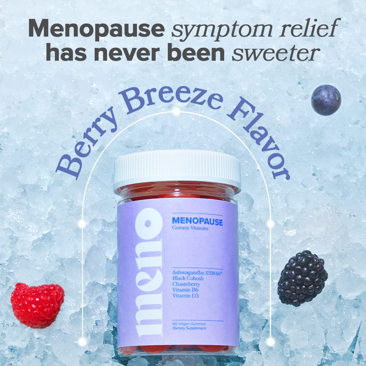 MENO Gummies for Menopause, 30 Servings (Pack of 1) - Hormone-Free Menopause O Positiv uk supplements