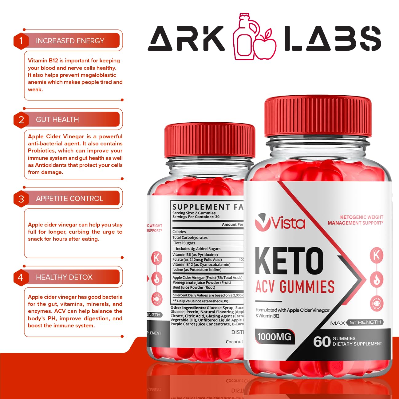 Vista Keto ACV Gummies, Vista Keto ACV Gummies Advanced Weight Loss 1000MG Ark Labs uk supplements