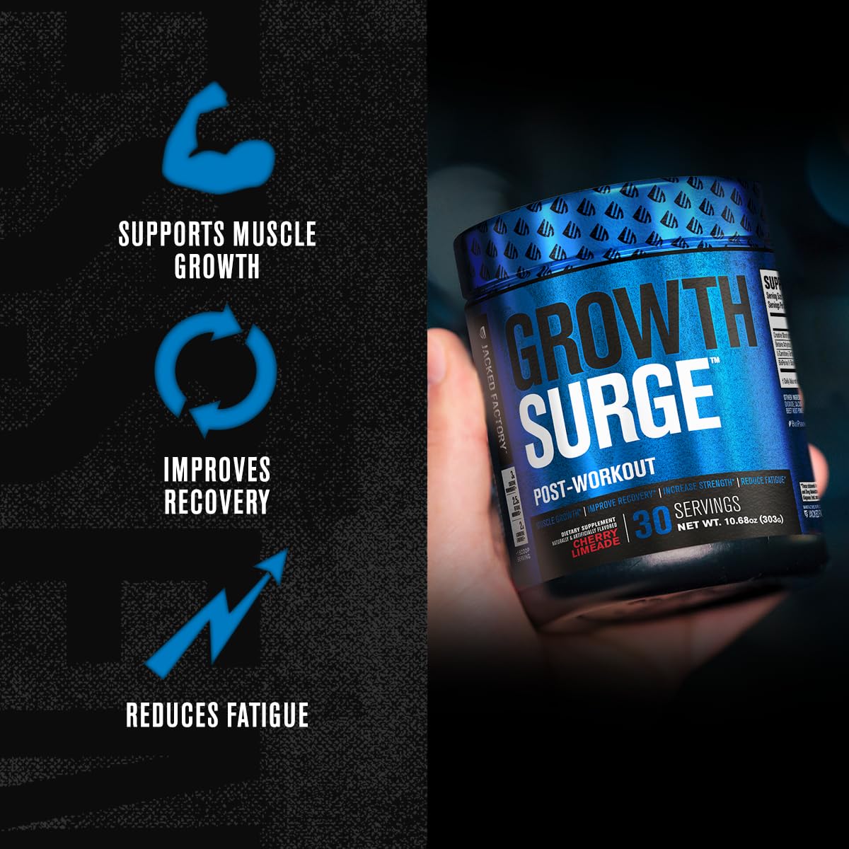 Jacked Factory Growth Surge Creatine Post Workout w/L-Carnitine - Daily Muscle Builder Jacked Factory uk supplements