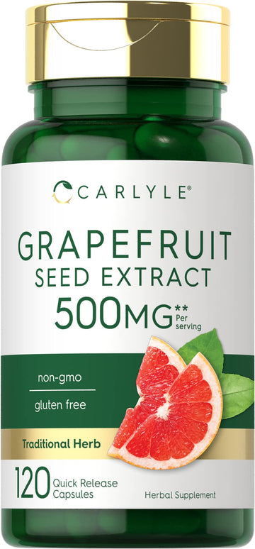 Carlyle Grapefruit Seed Extract | 500 mg 120 Capsules | Maximum Strength | Non-GMO Carlyle uk supplements