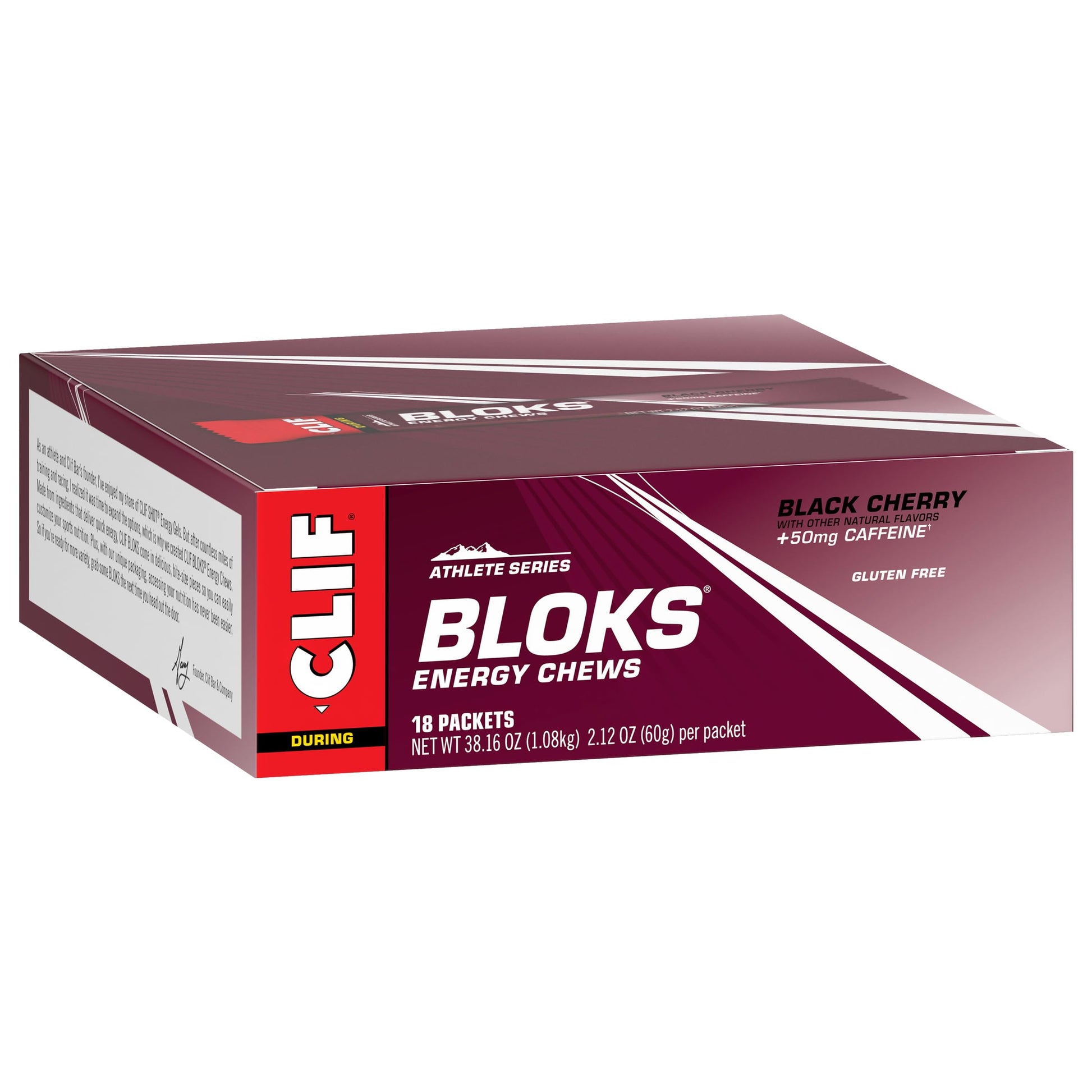 CLIF BLOKS - Black Cherry Flavor with Caffeine - Energy Chews - Non-GMO Clif Bar uk supplements